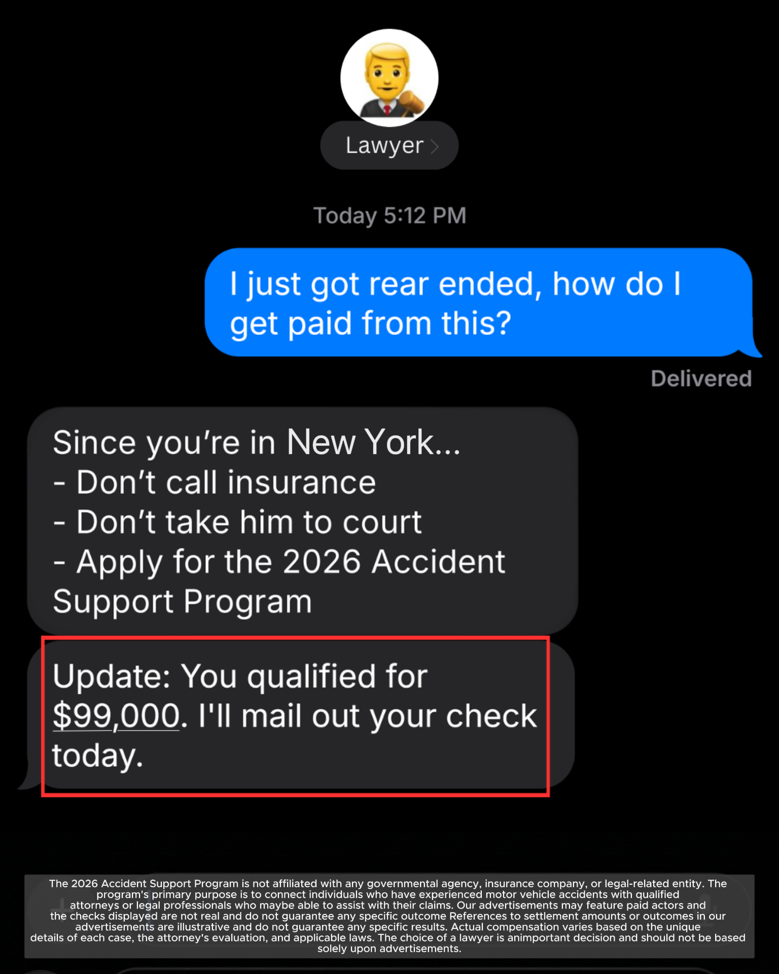 Auto Accident Compensation Facebook ad