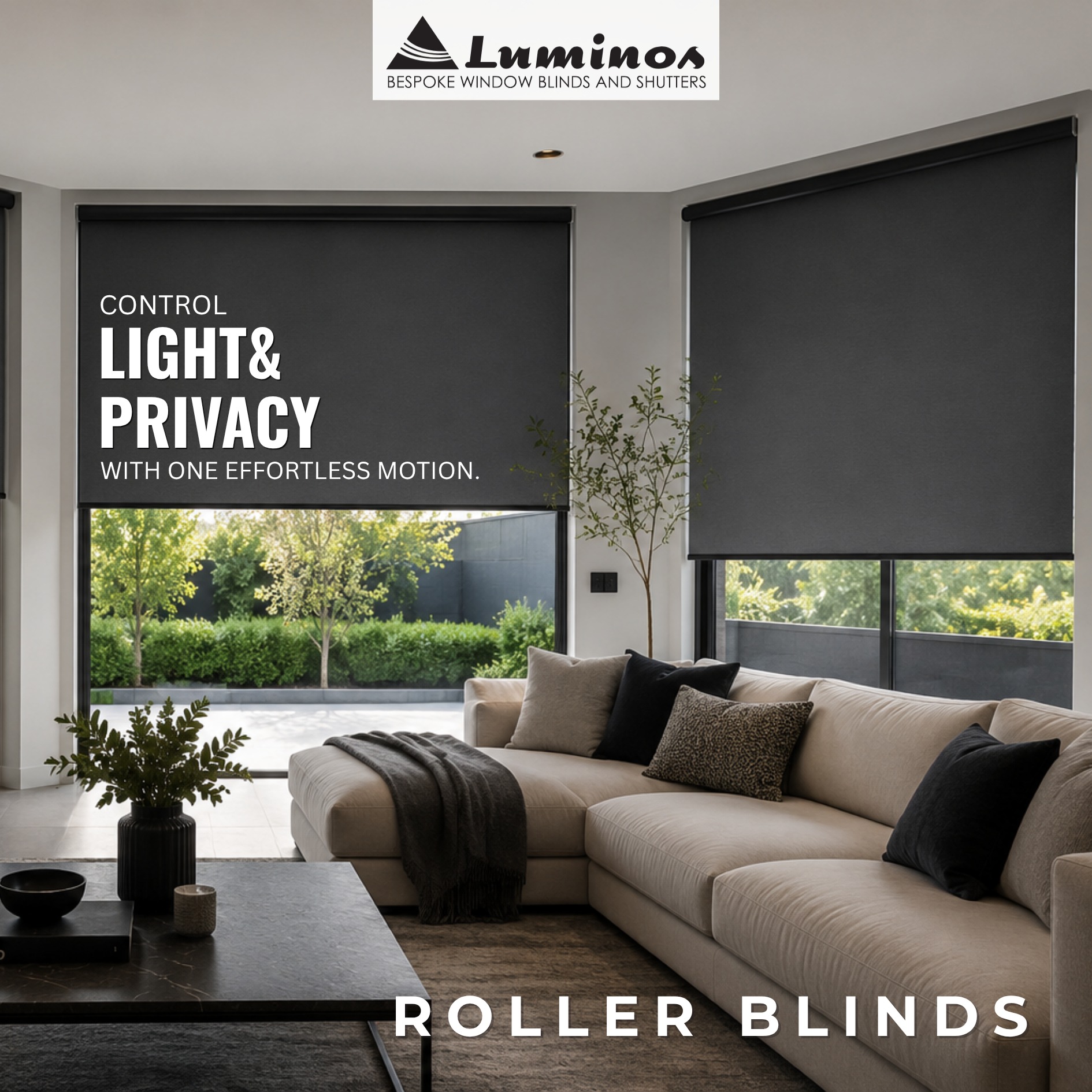 Luminos Blinds & Shutters Facebook ad: Luminos Blinds roller blinds are designed to make…