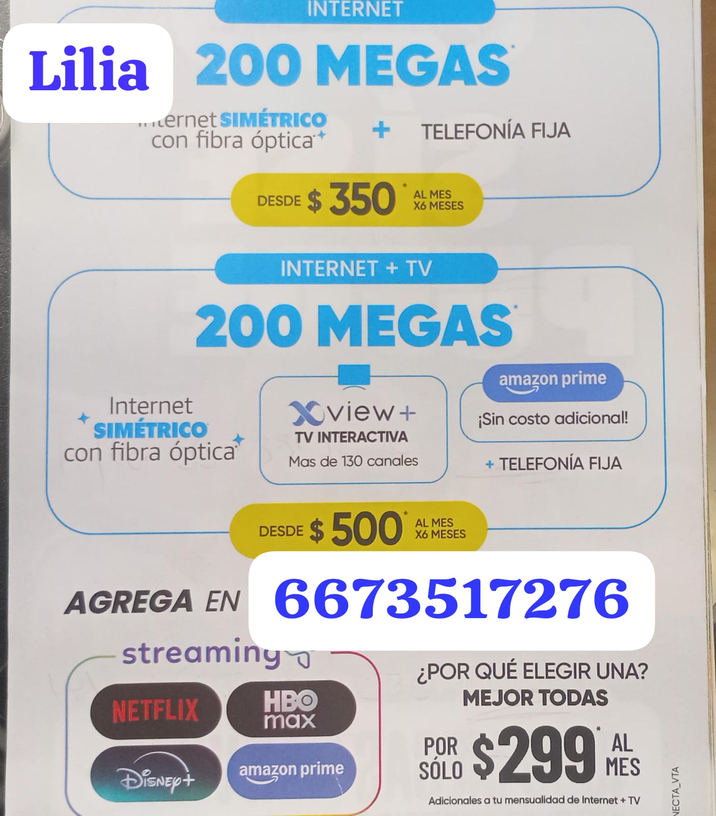 Asesora Lilia Urías Facebook ad: internet 200 mg con Mega en 350 al…