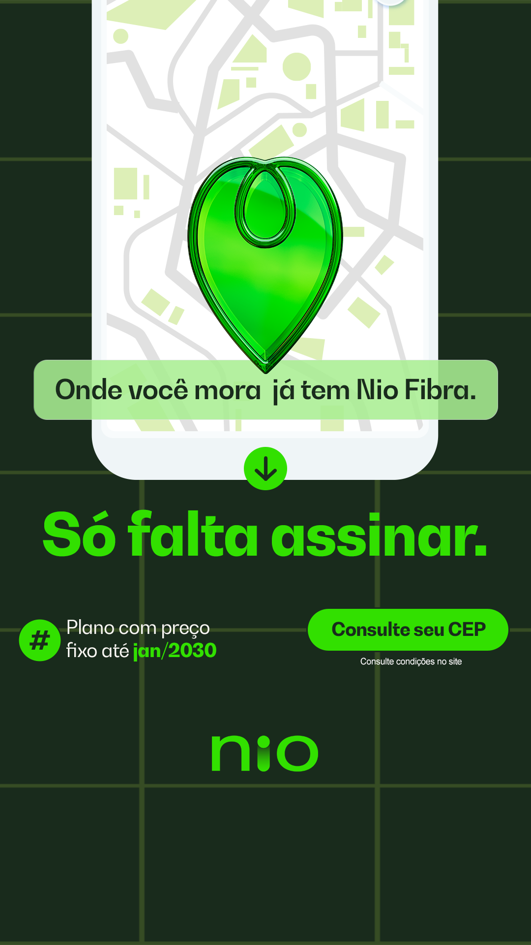 Nio Facebook ad: Seu bairro já tem Nio Fibra.