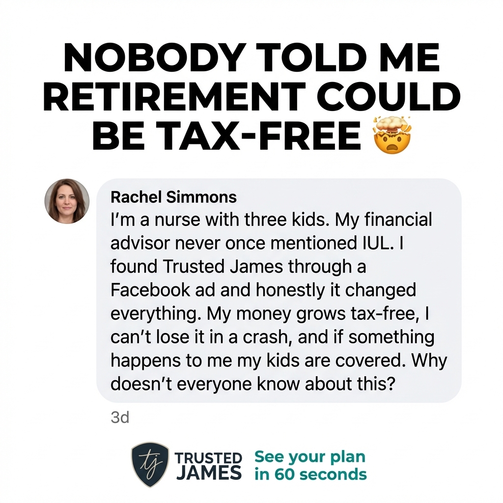 Trusted James Facebook ad: Grow savings, protect income