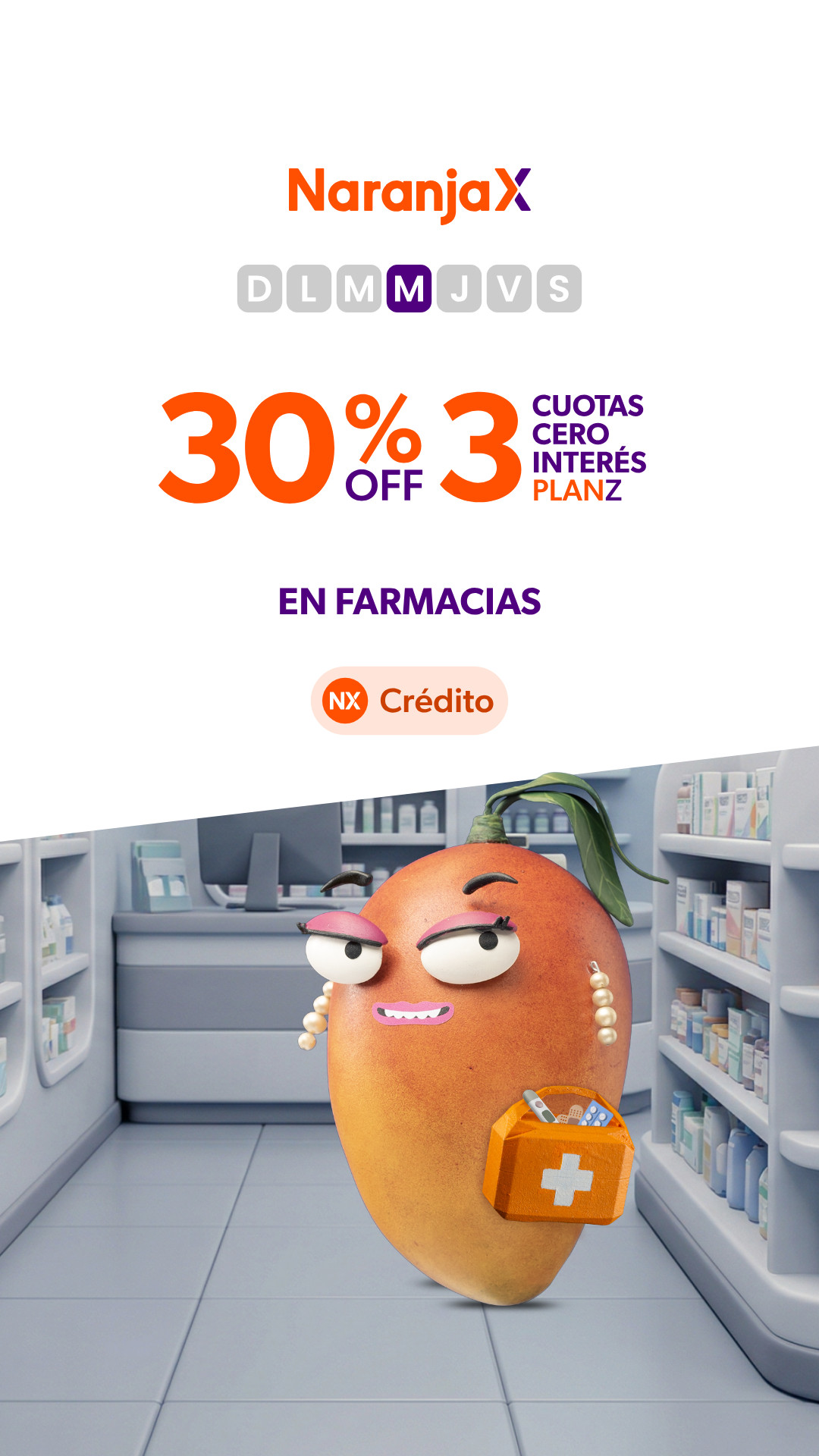 Naranja X Facebook ad from Aug 7, 2026