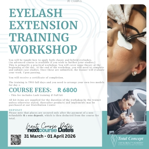 Total Concept Hair & Beauty Academy Facebook ad: EYELASH EXTENSION TRAINING WORKSHOP | PE CAMPUS