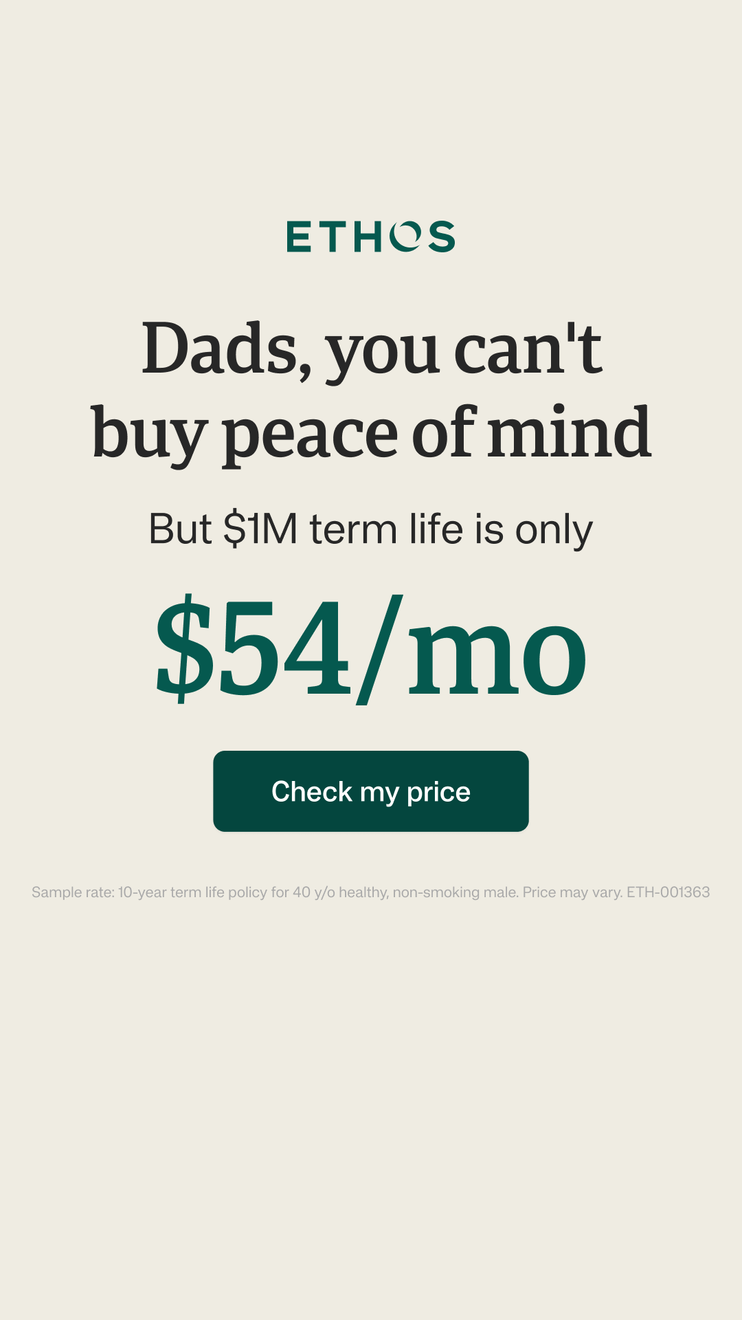 Ethos Facebook ad