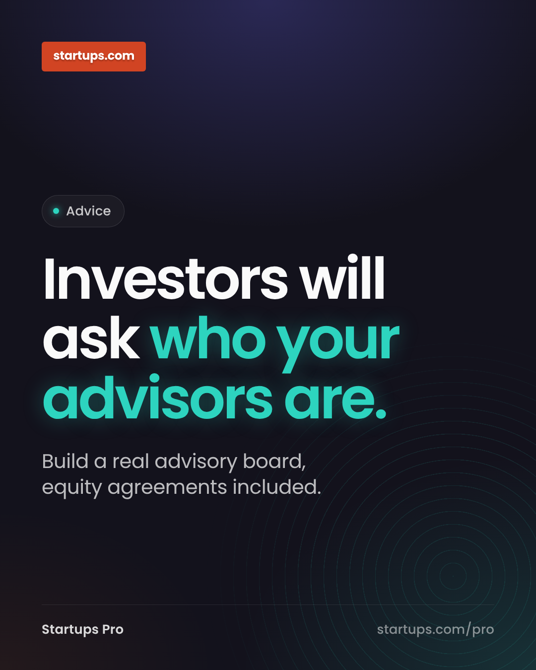 Startups.com Facebook ad: Startups Pro