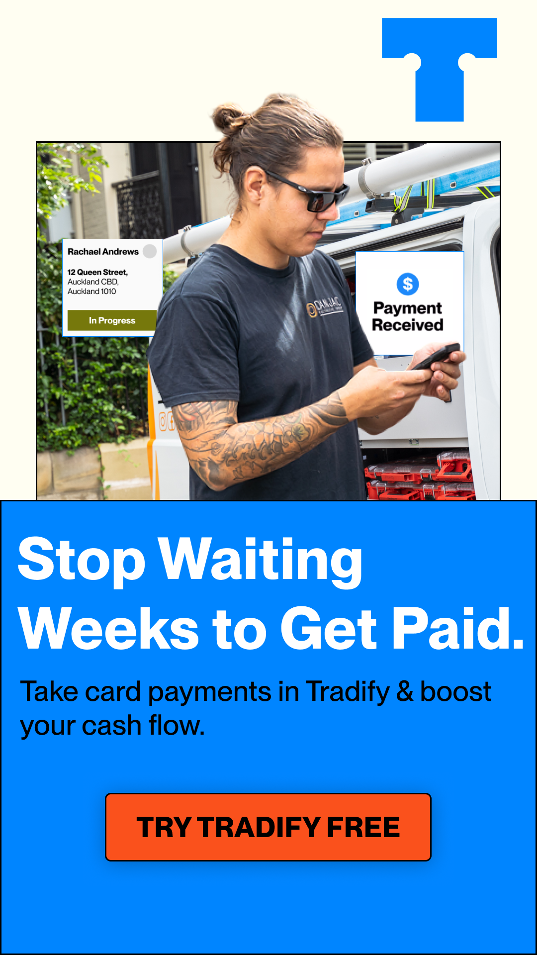 Tradify Facebook ad