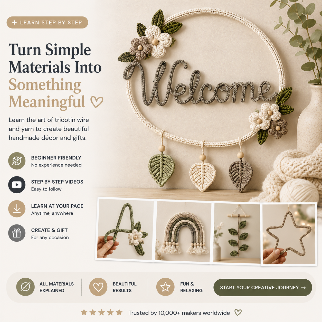 Digital home Crafts Facebook ad: Create at home in 30 minutes