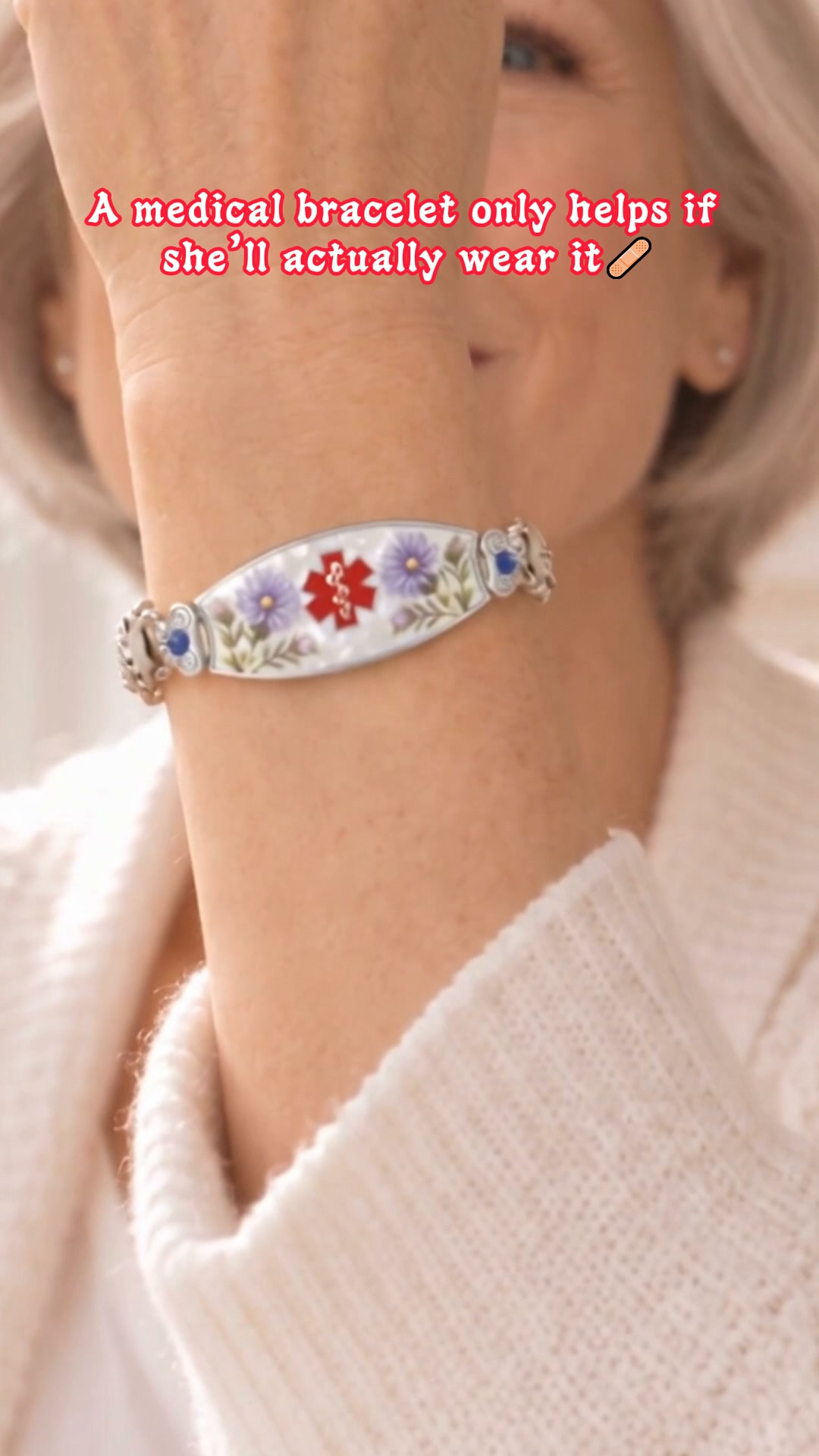 Sheown Facebook ad: Personalized Birth Flower Medical Alert Bracelet with…