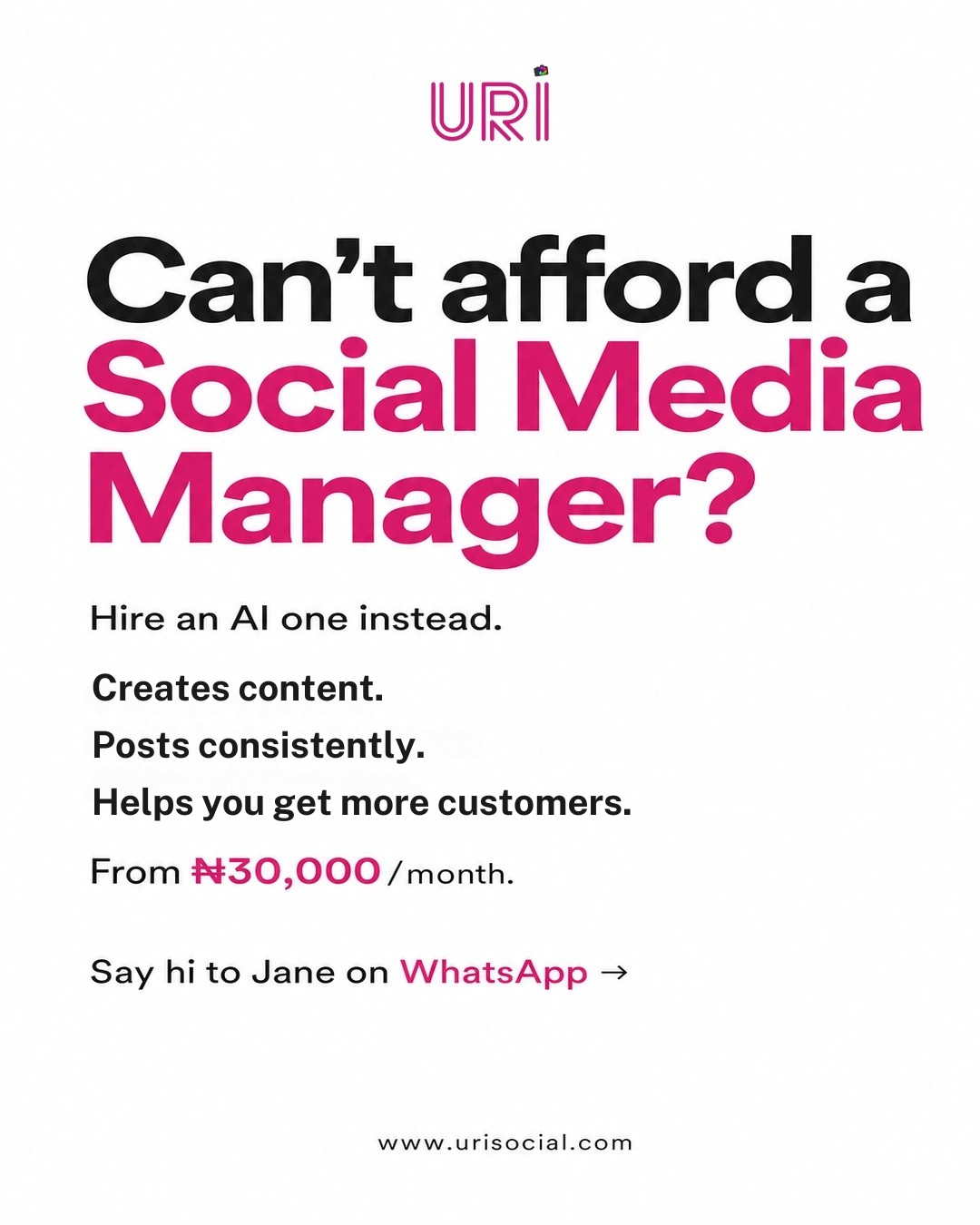 Uri Social Facebook ad
