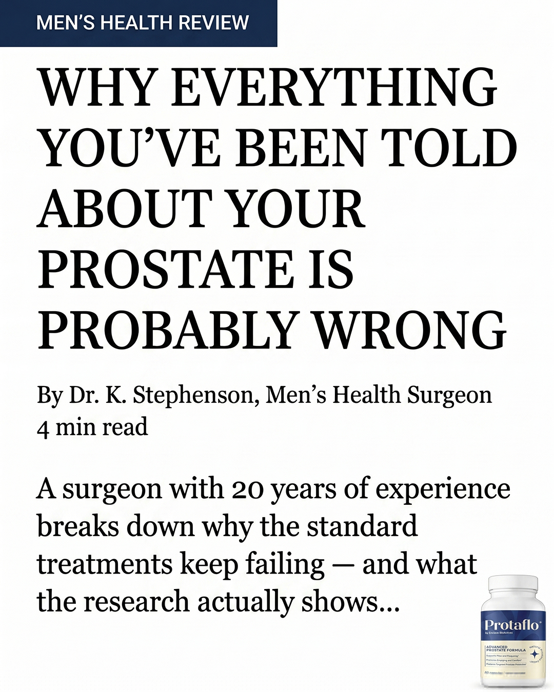 Protaflo Facebook ad