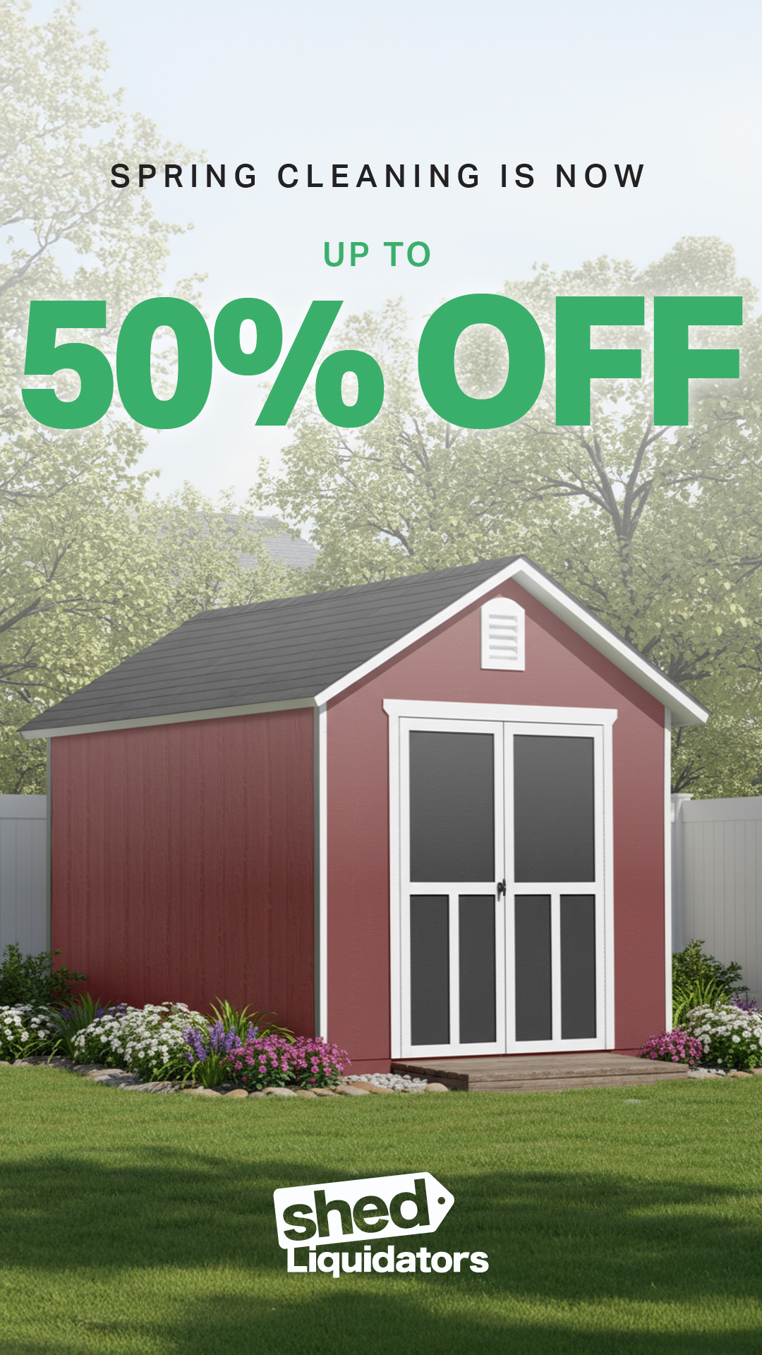 Shed Liquidators Facebook ad from Mar 2, 2026