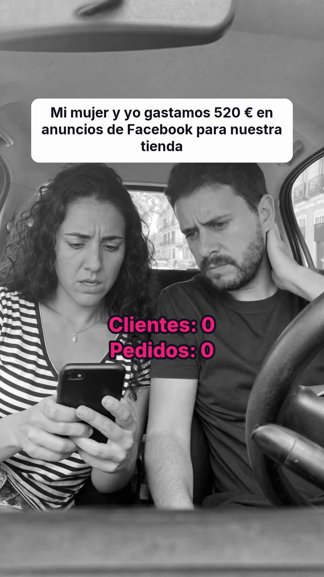 trycrush.ai Facebook ad: 520 € en anuncios, 0 pedidos. Luego 65 en 4 días.