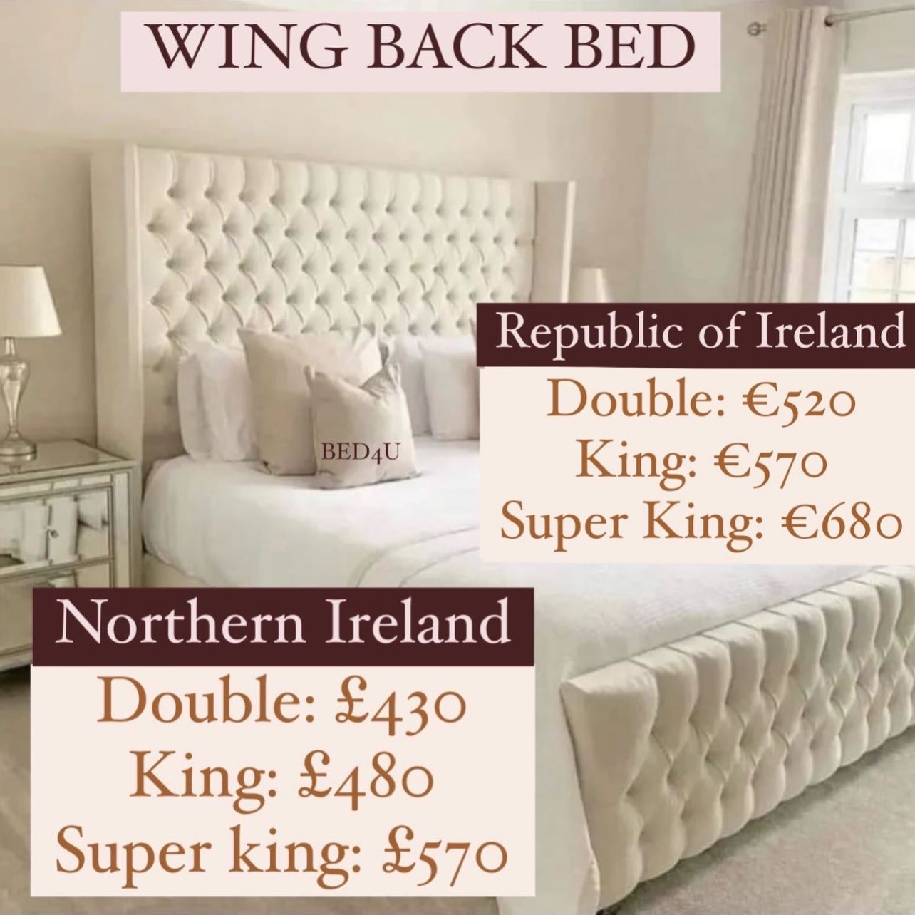 Bed4U Northern Ireland & Ireland Facebook ad