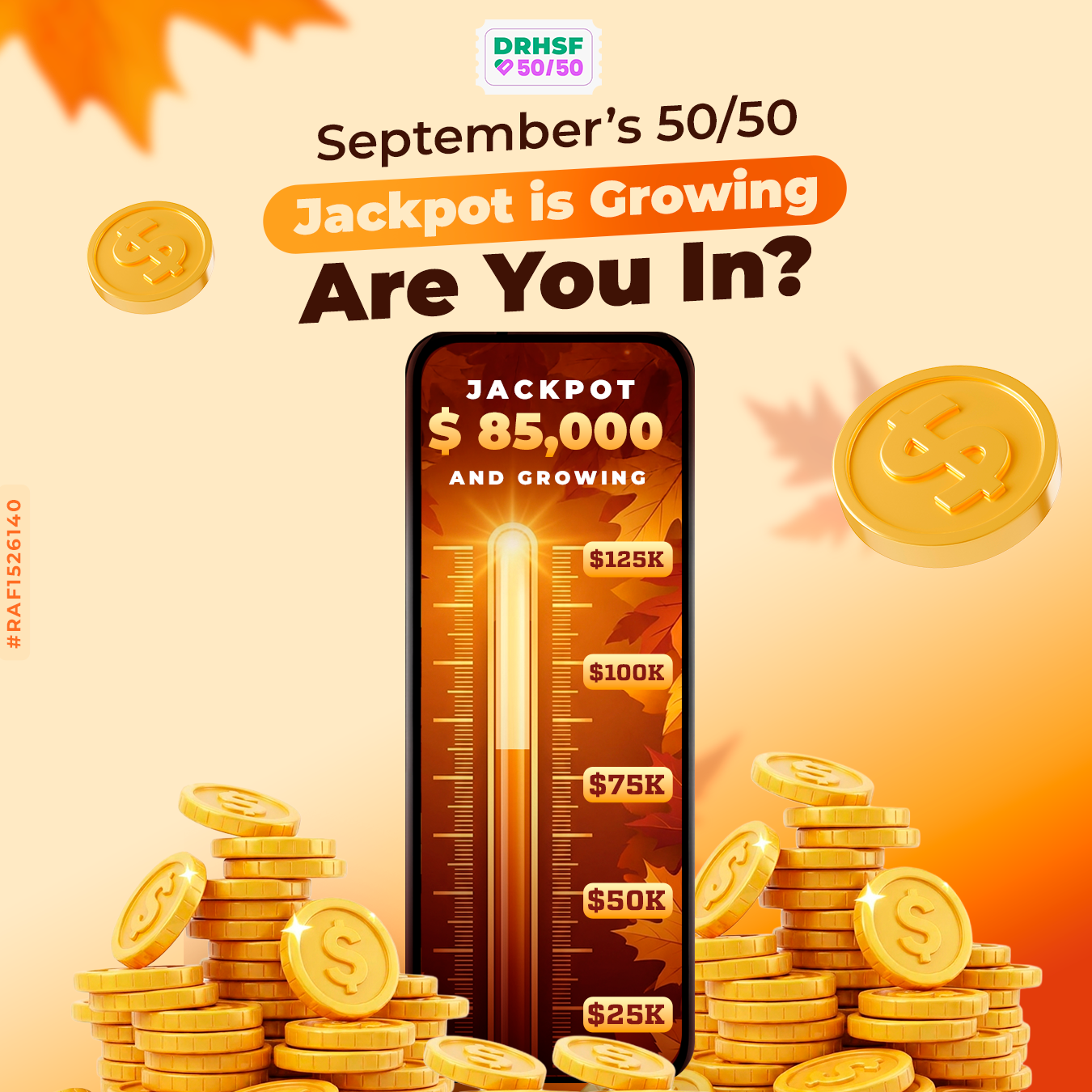 Dryden Regional Health Services Foundation Facebook ad: September DRHSF 50/50 Draw!