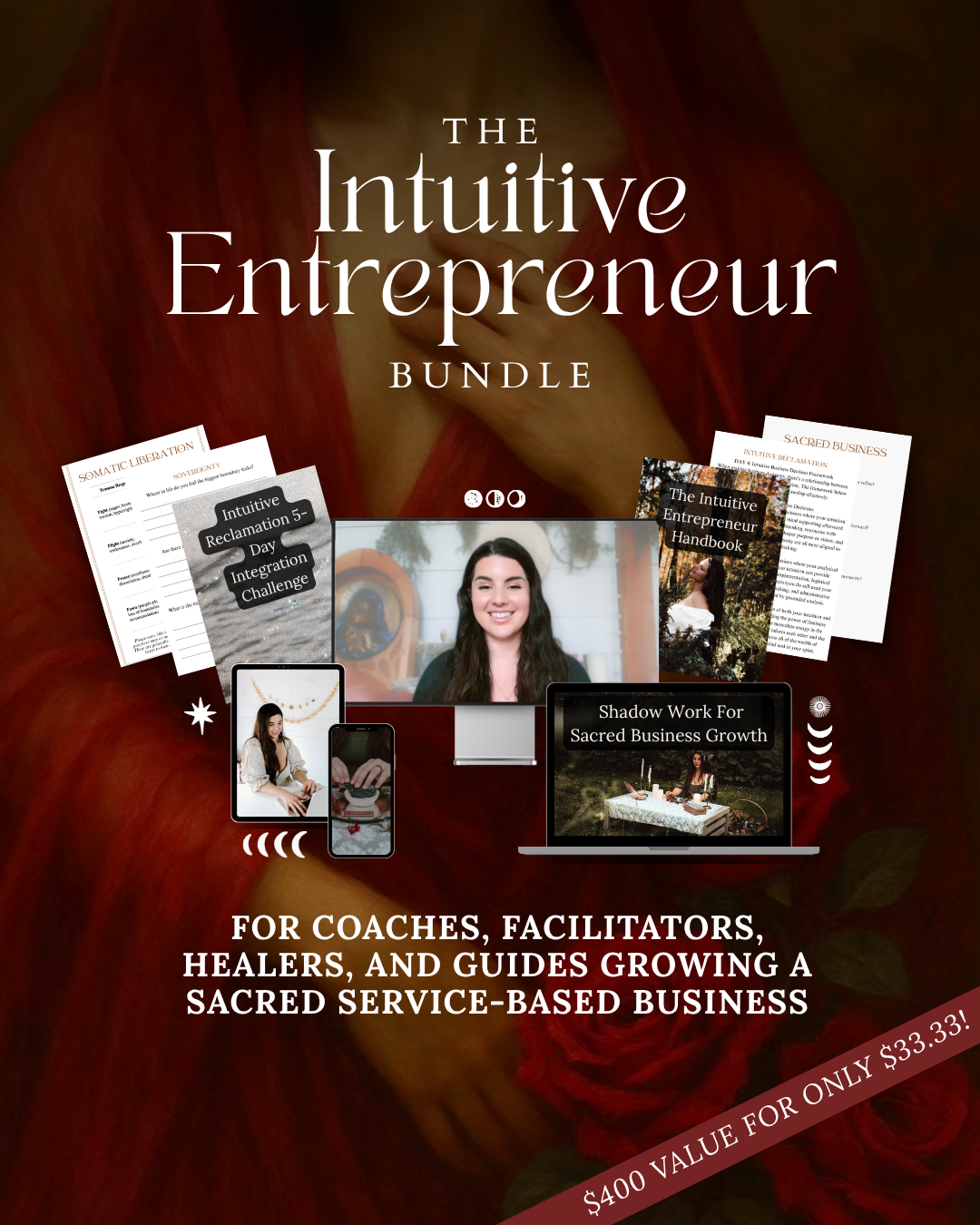 Melanie Monaco, The Self-Love Lifestyle Facebook ad: Build your business like a living spell.