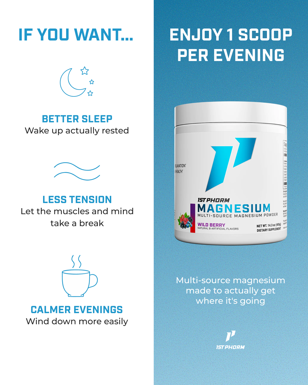 1st Phorm Facebook ad: Premium Multi-Source Magnesium