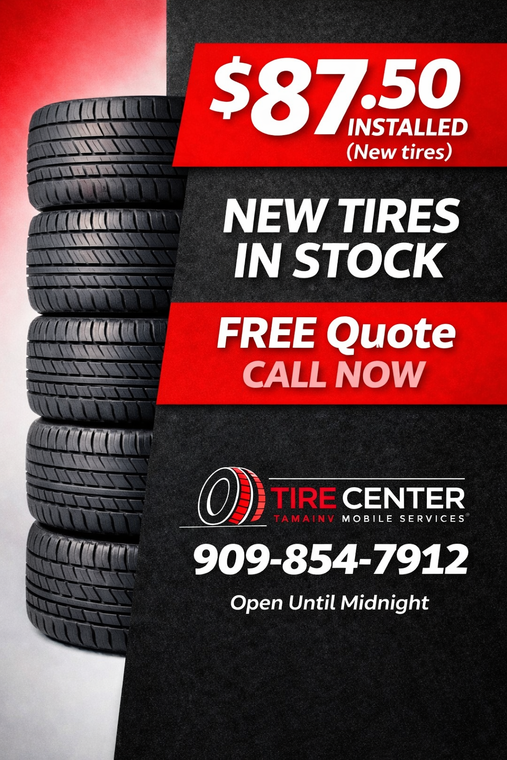 Tire Center Facebook ad from Feb 14, 2026