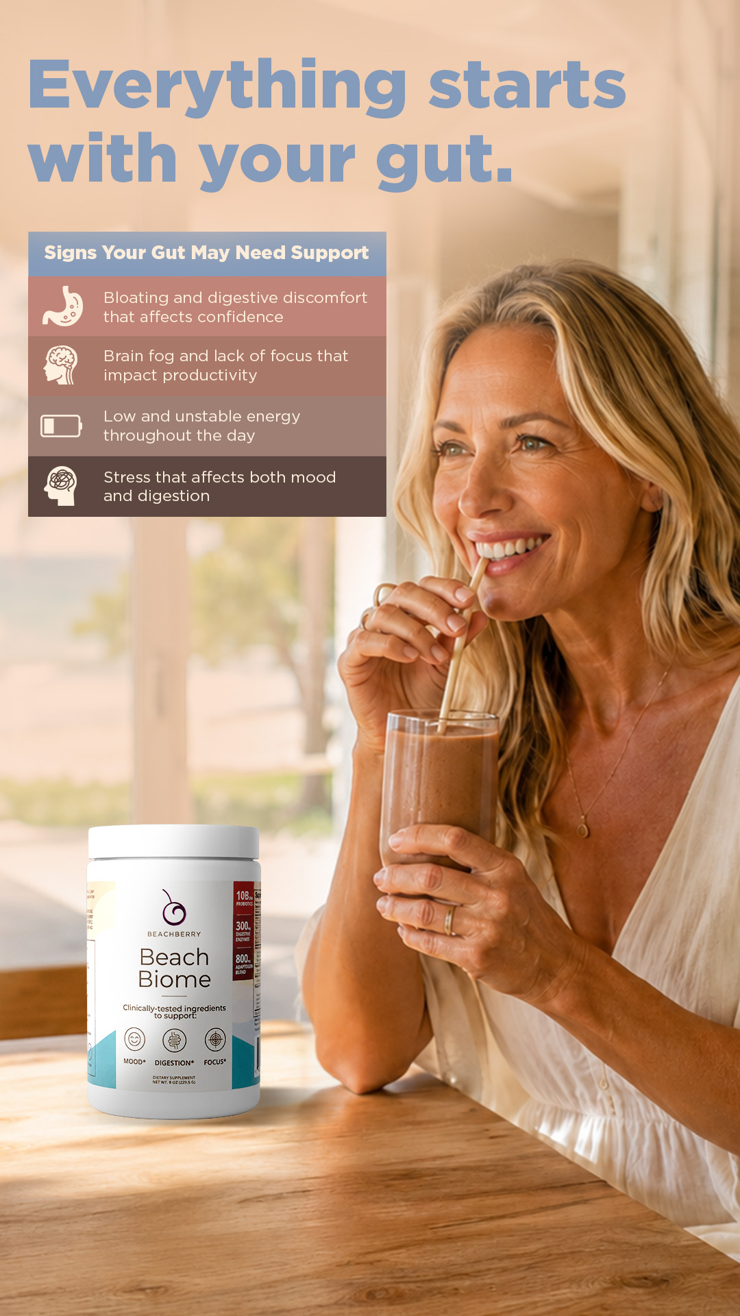 Beachberry Facebook ad: The Foundation of Total Wellness