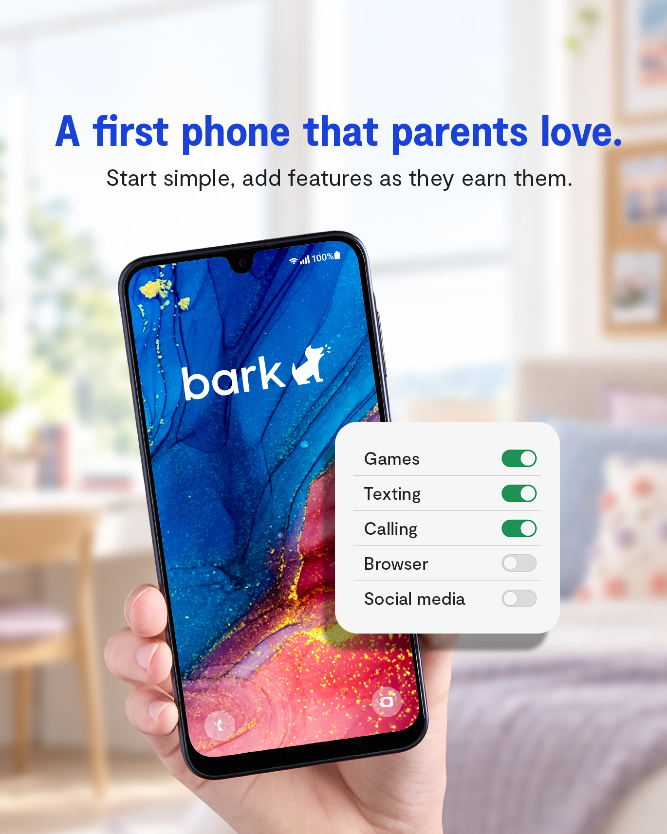 Bark - Parental Controls Facebook ad: Safer First Phone