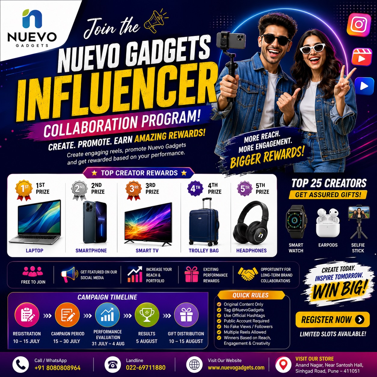 Nuevo Gadgets, Pune Facebook ad: Join the Nuevo Gadgets Influencer Collaboration Program!