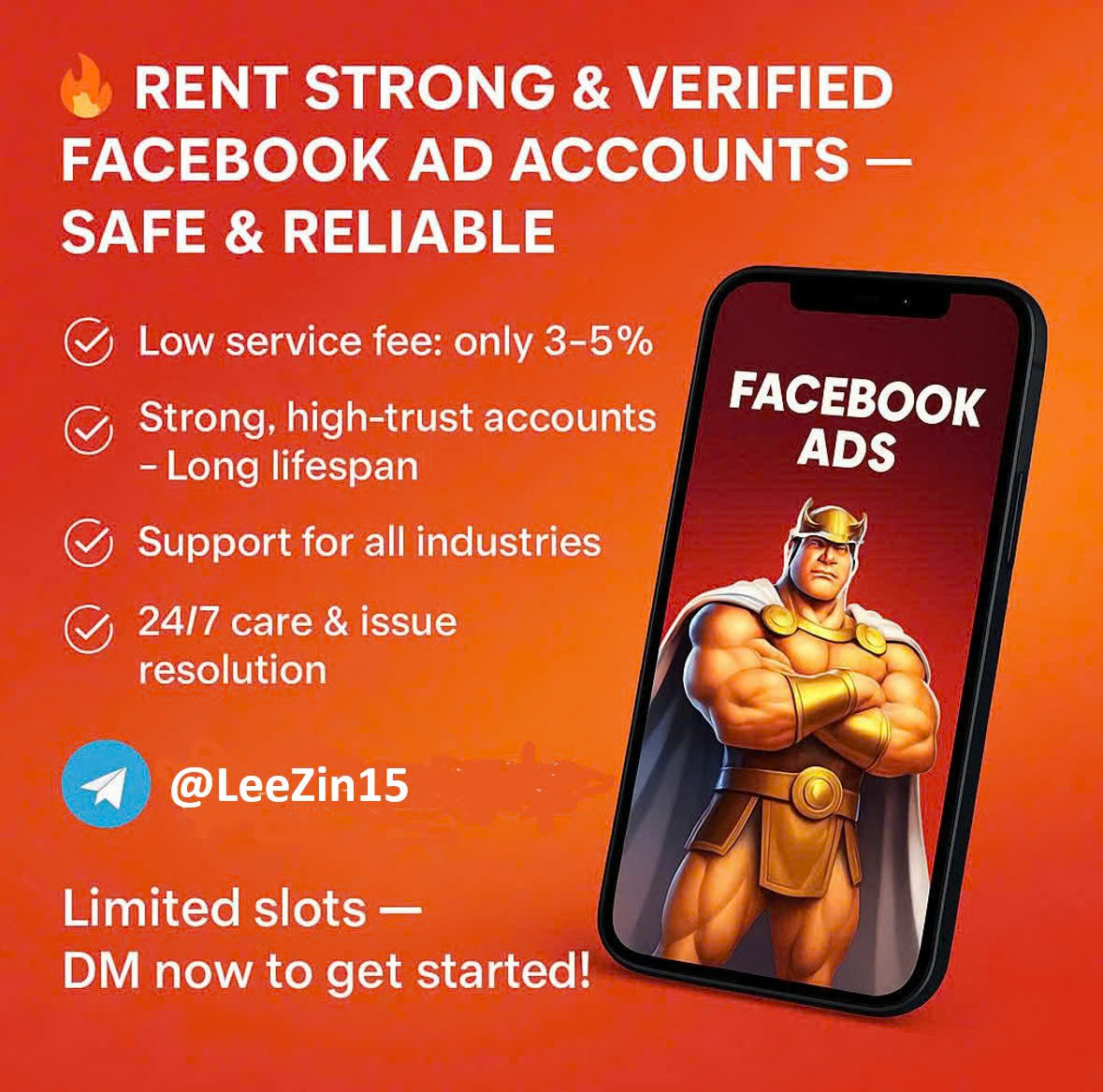 LeeZin ADS Facebook ad: Rent Strong & Verified Facebook Ad Accounts, Safe…