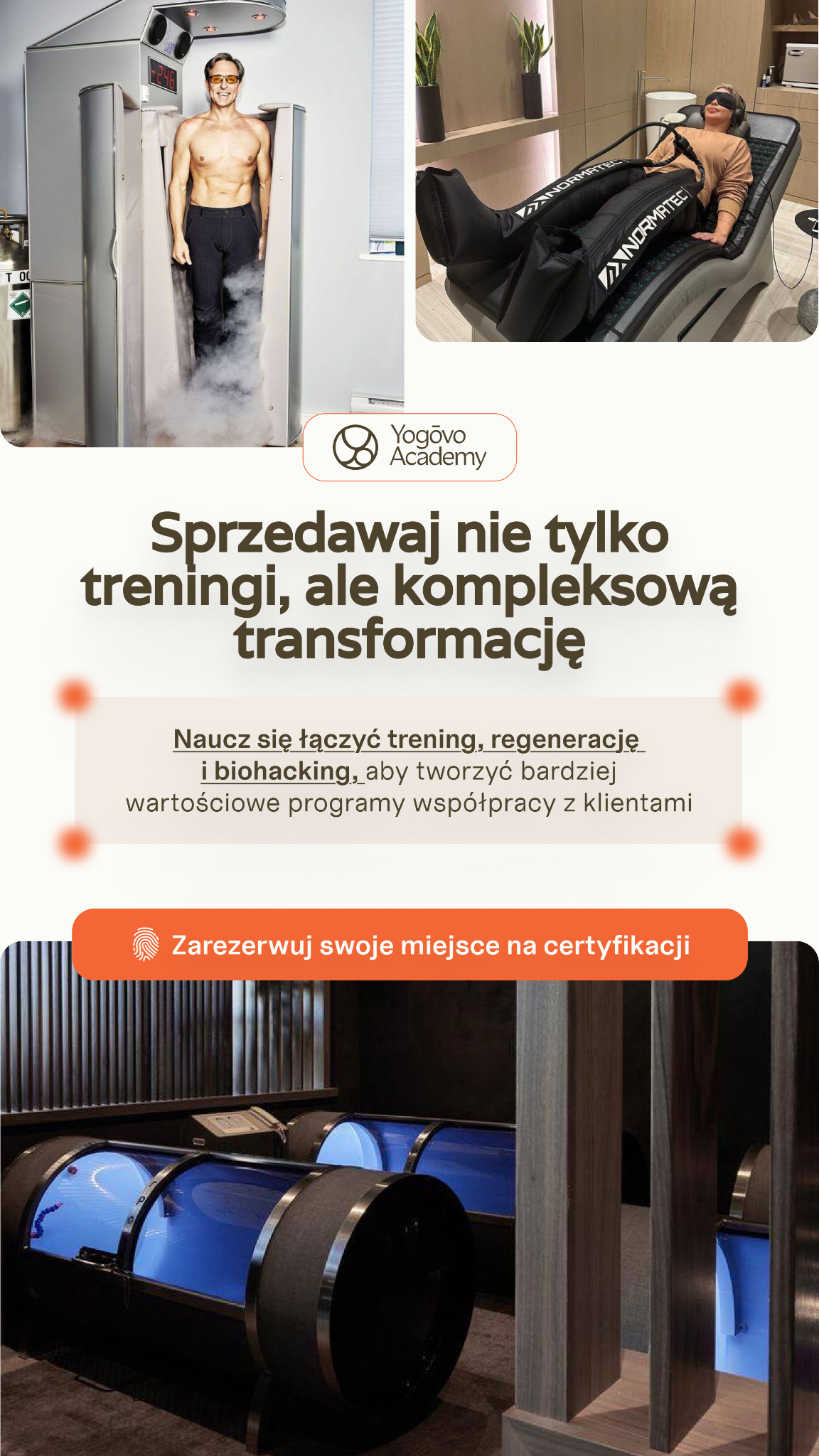 Yogovo studio Facebook ad: Biohacking to nie trend.