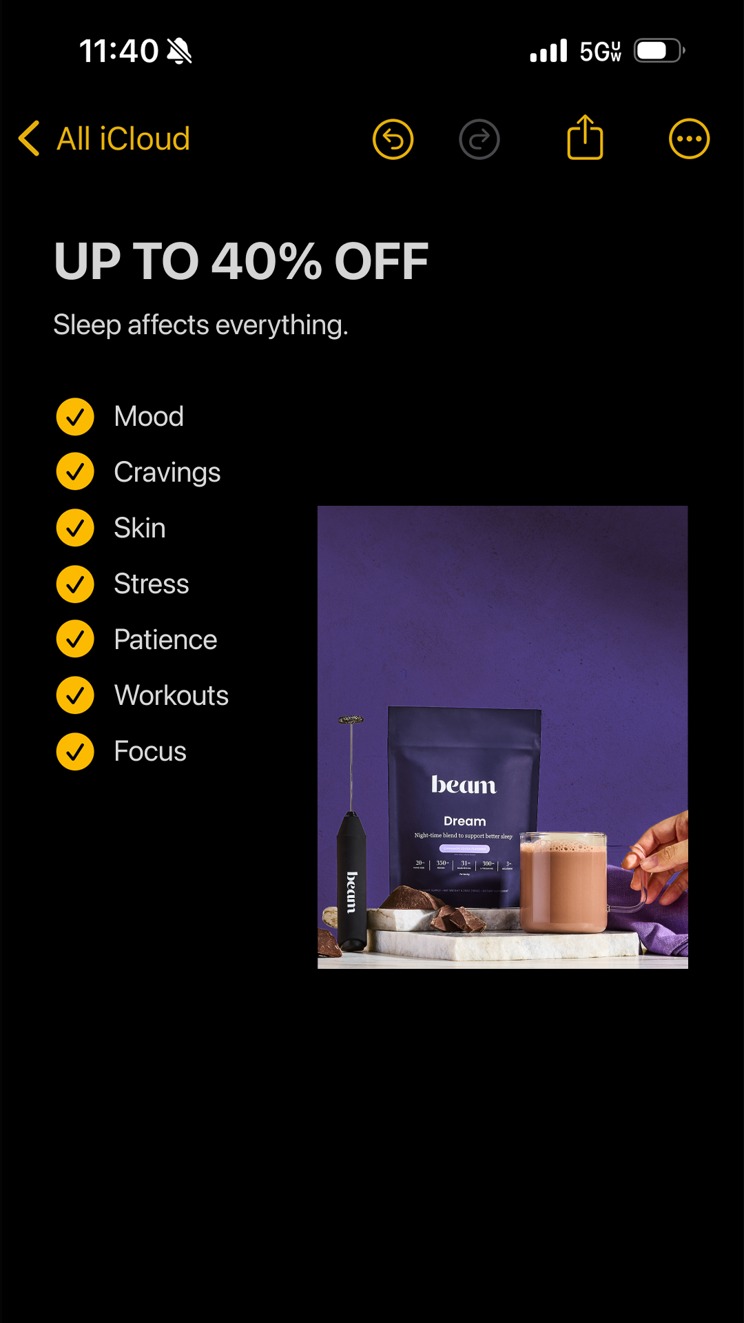 beam Facebook ad