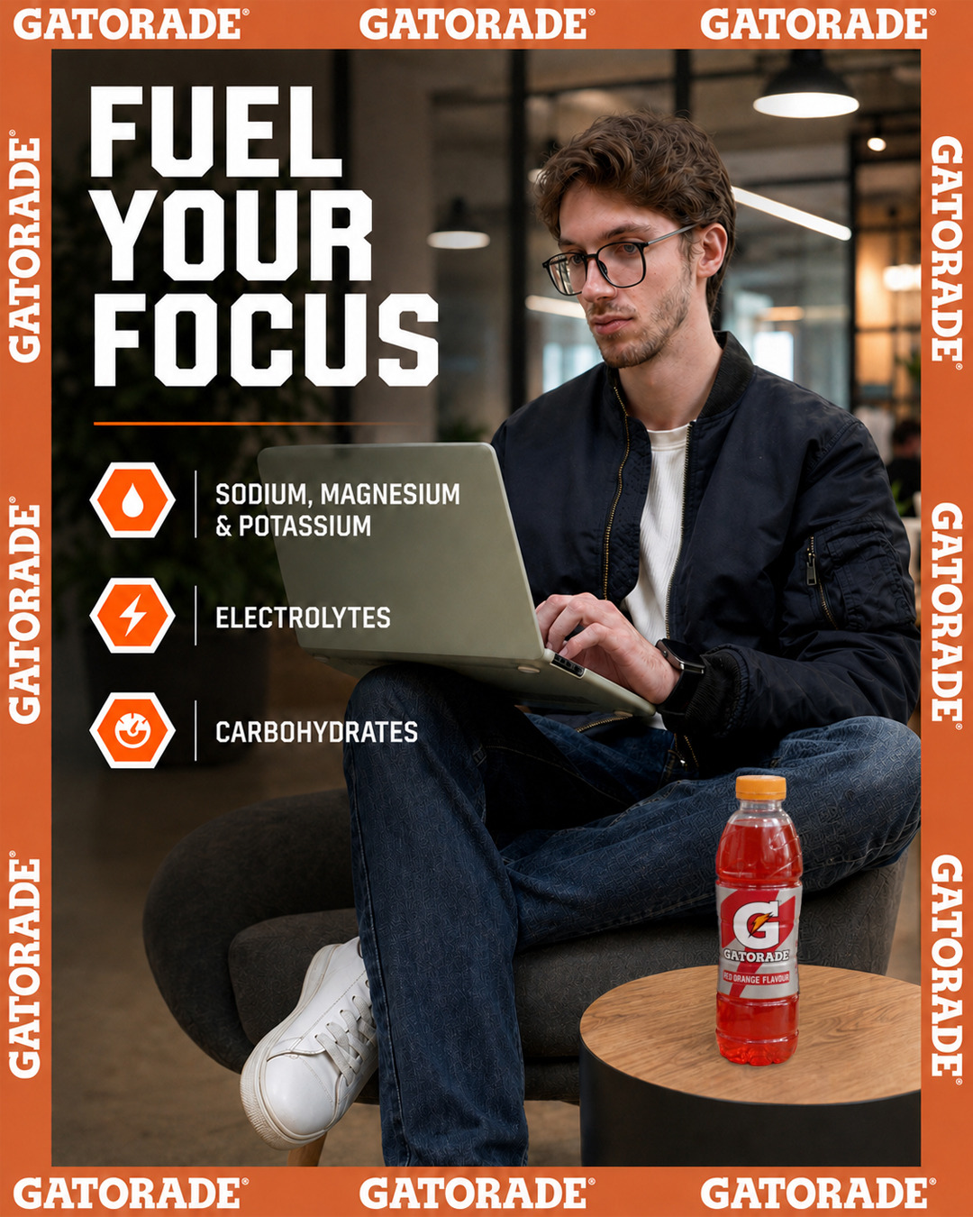 Gatorade Middle East Facebook ad: Stay sharp. Stay hydrated.