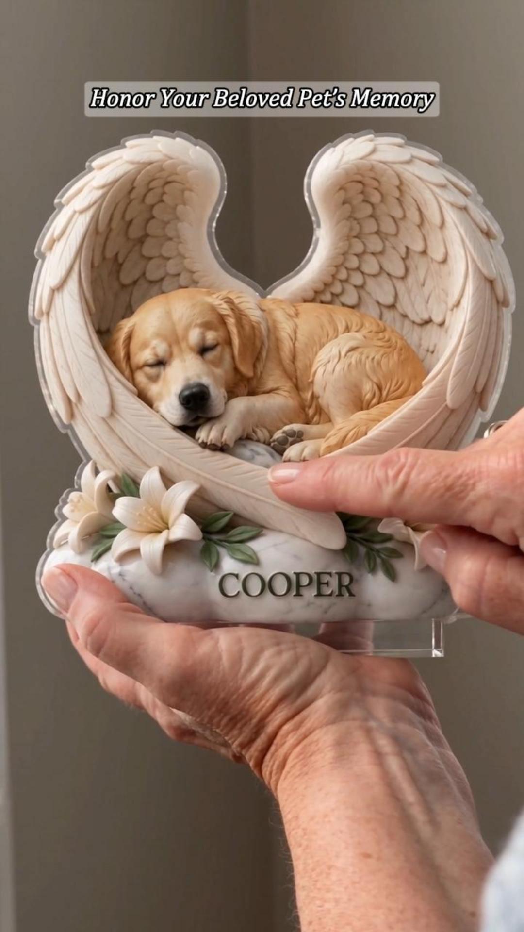 Callie Gifts Facebook ad: Personalized 3D-Effect Artwork Dog Photo Angel Wings Clear…