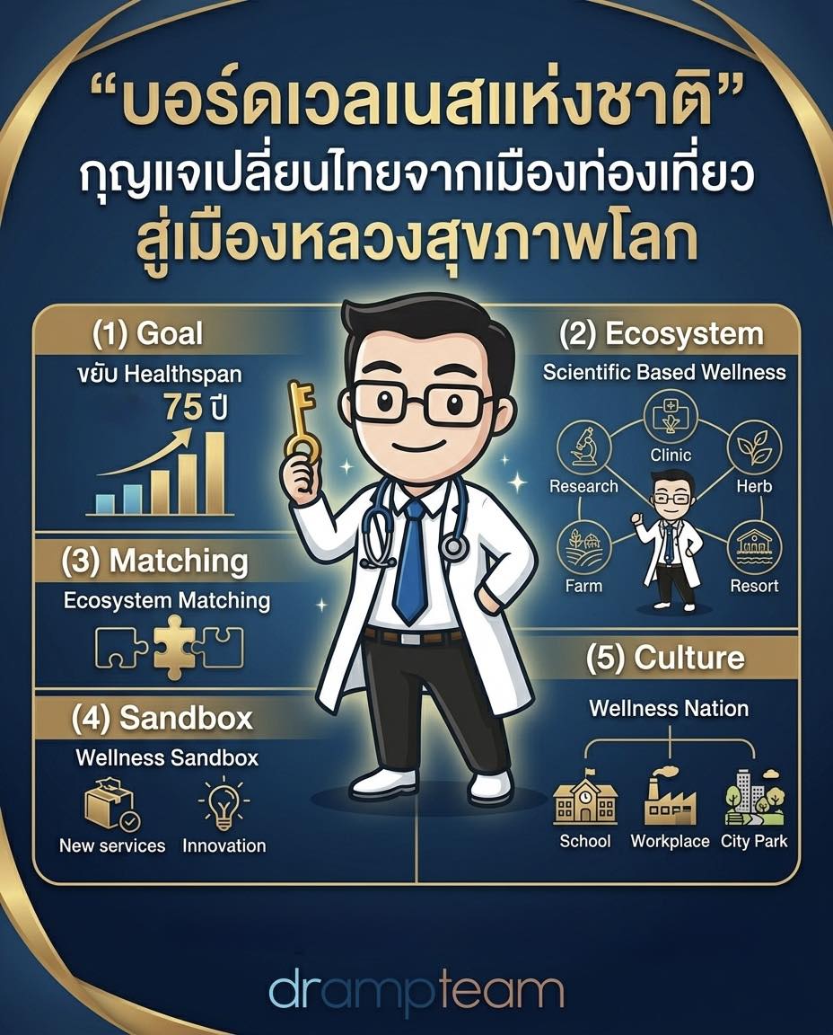DrAmp Team Facebook ad: บอร์ดเวลเนสแห่งชาติ กุญแจเปลี่ยนไทยจากเมืองท่องเที่ยว…