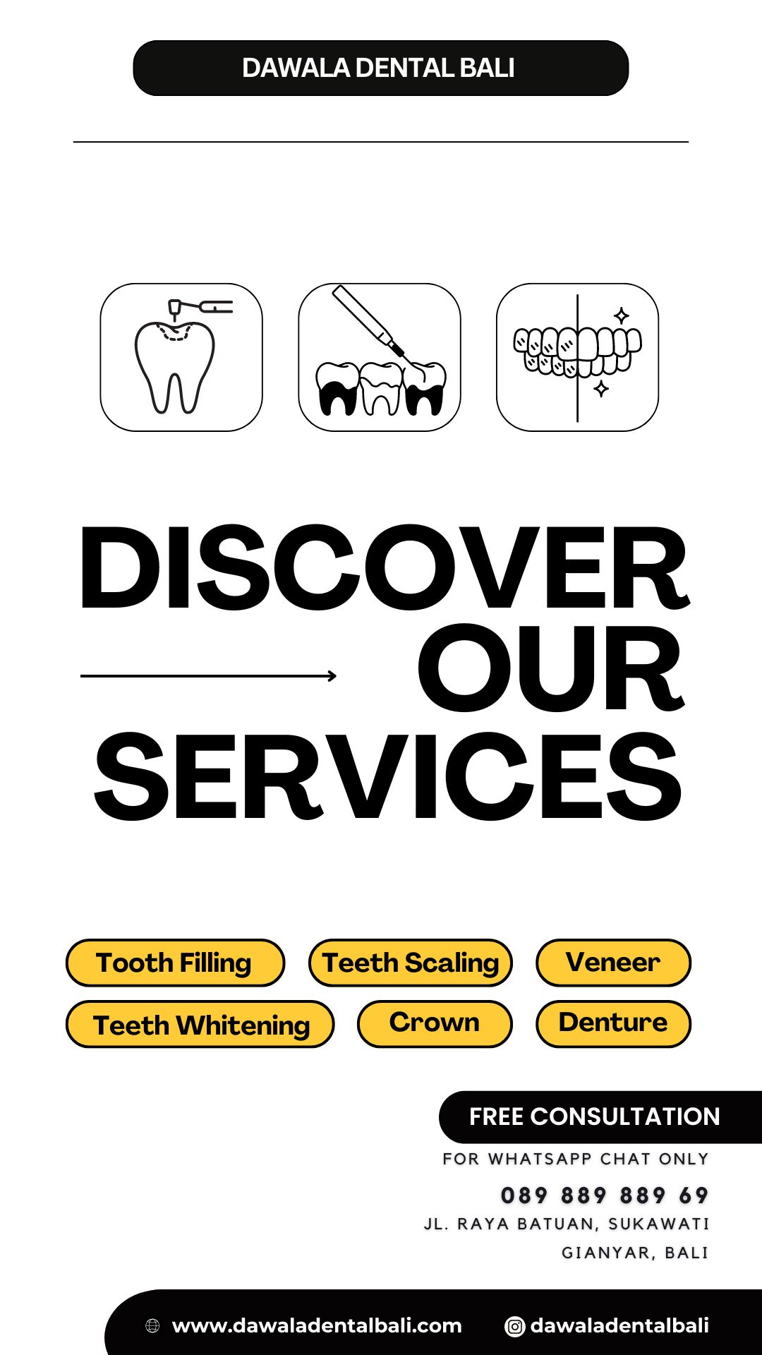 Dawala Aesthetic Dental Bali Facebook ad from Oct 12, 2025