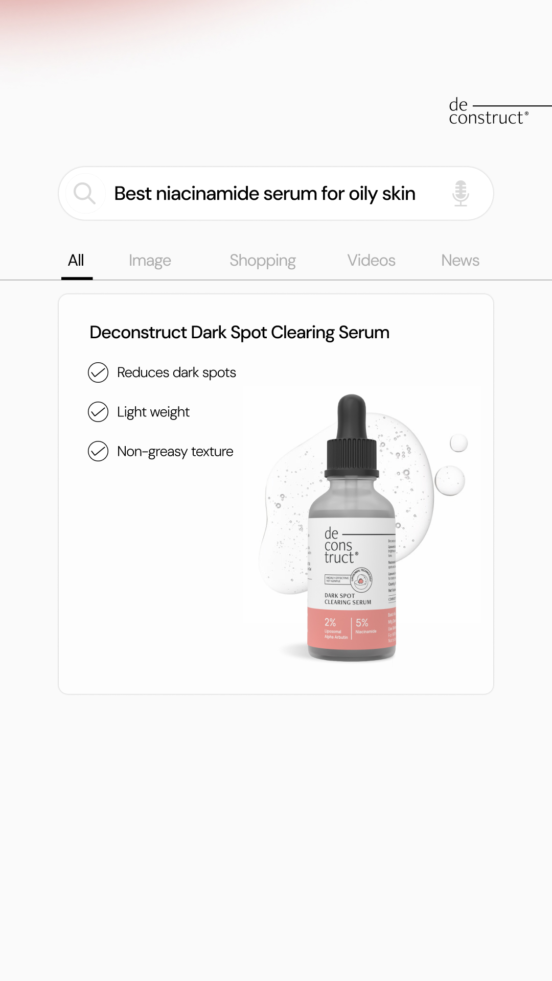 Deconstruct Skincare Facebook ad