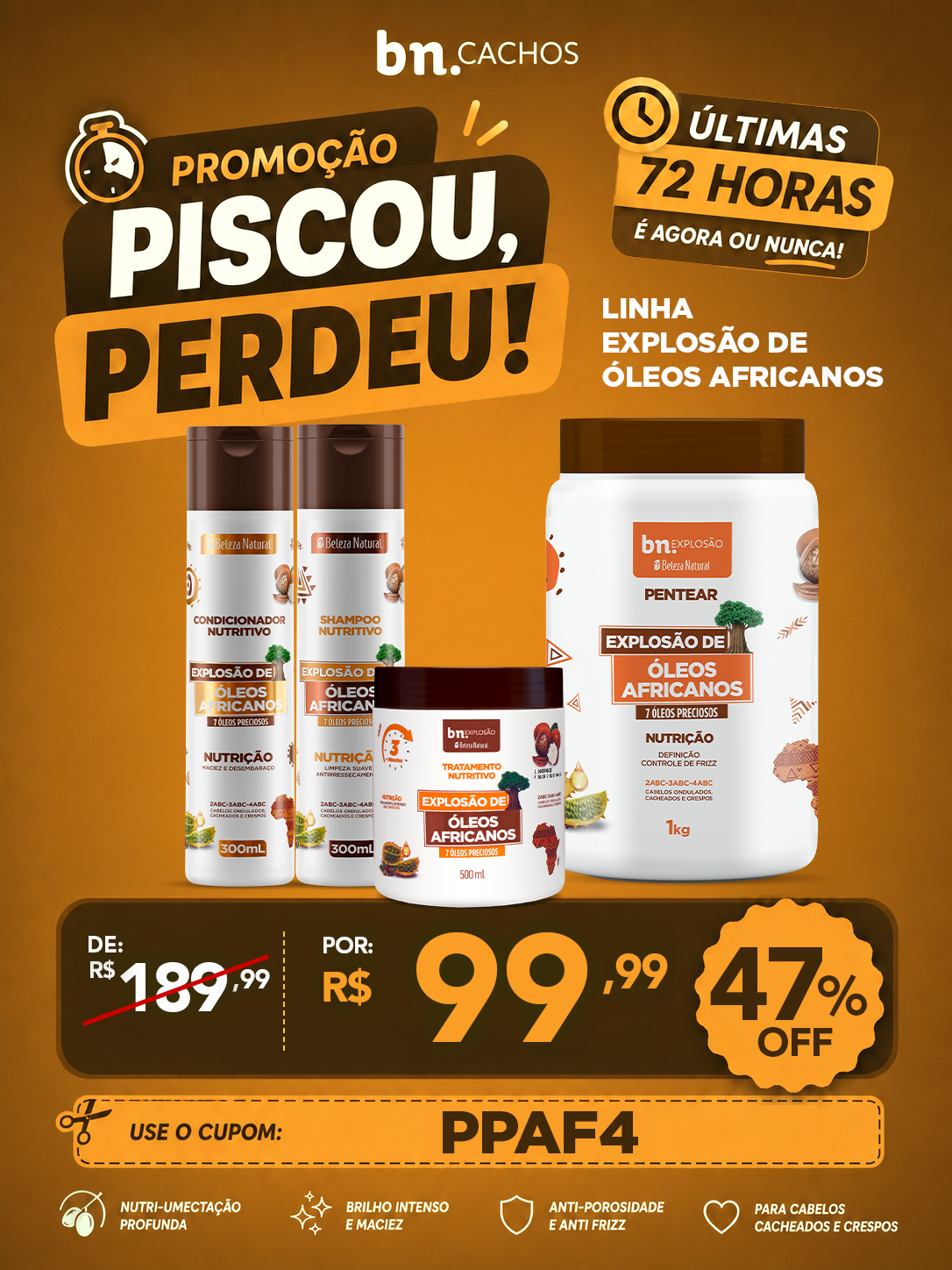 BN Facebook ad: Use o cupom PPAF4 e garanta o KIT EXPLOSÃO DE ÓLEOS…