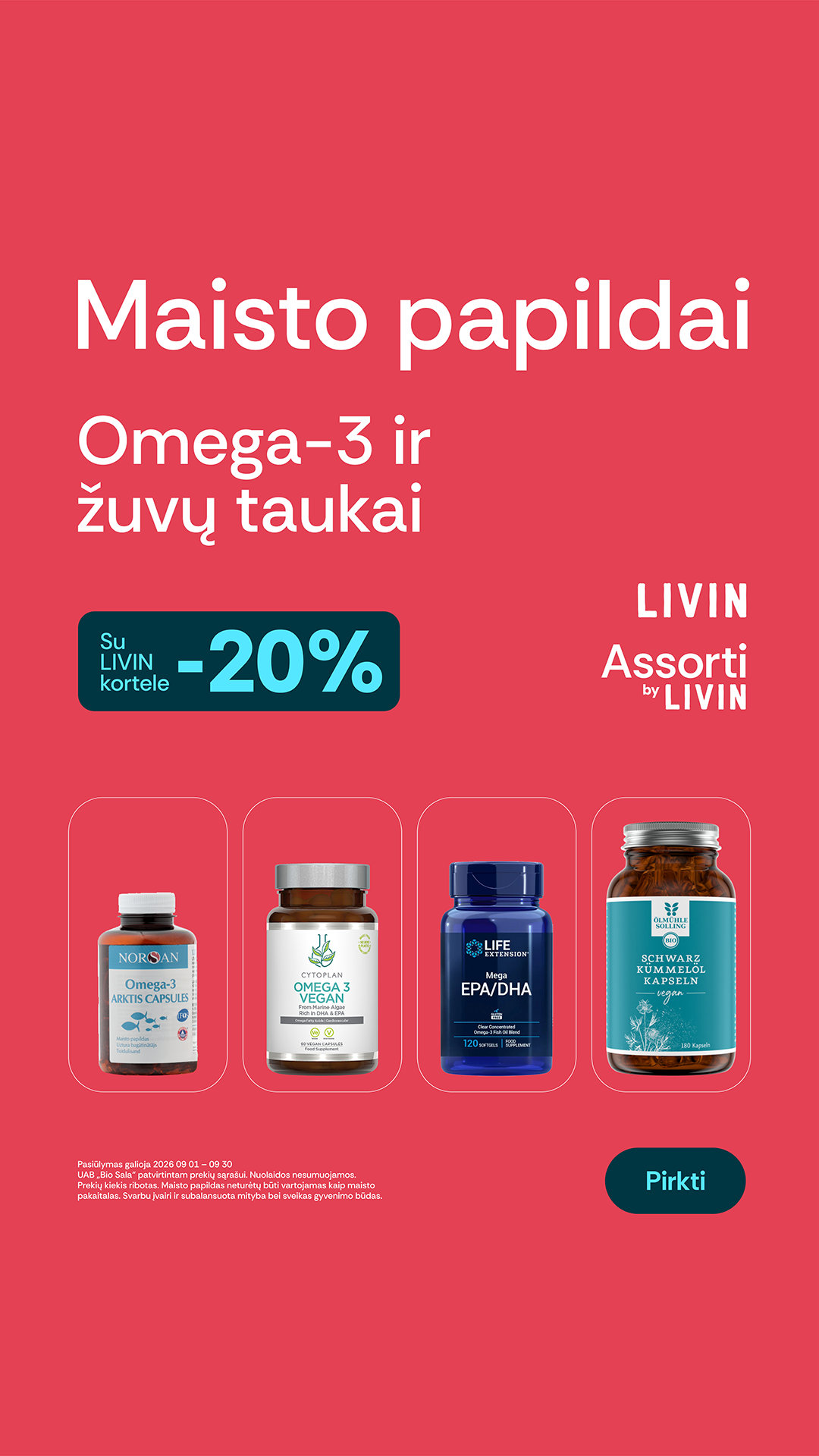 LIVIN sveiki produktai Facebook ad