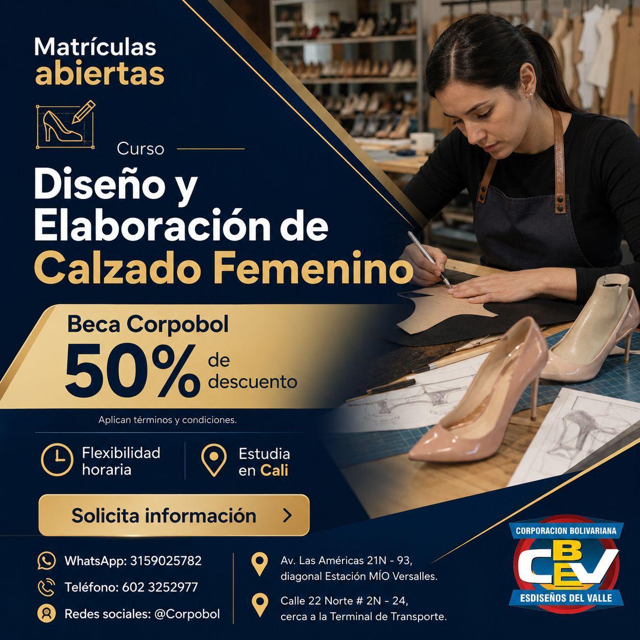 CORPOBOL Facebook ad: Diseña Tu Propio Calzado Femenino