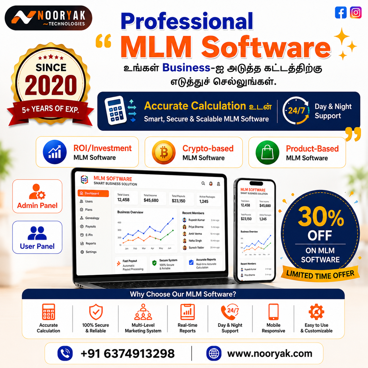 NoorYak Technologies Facebook ad: Launch Your MLM Business Today