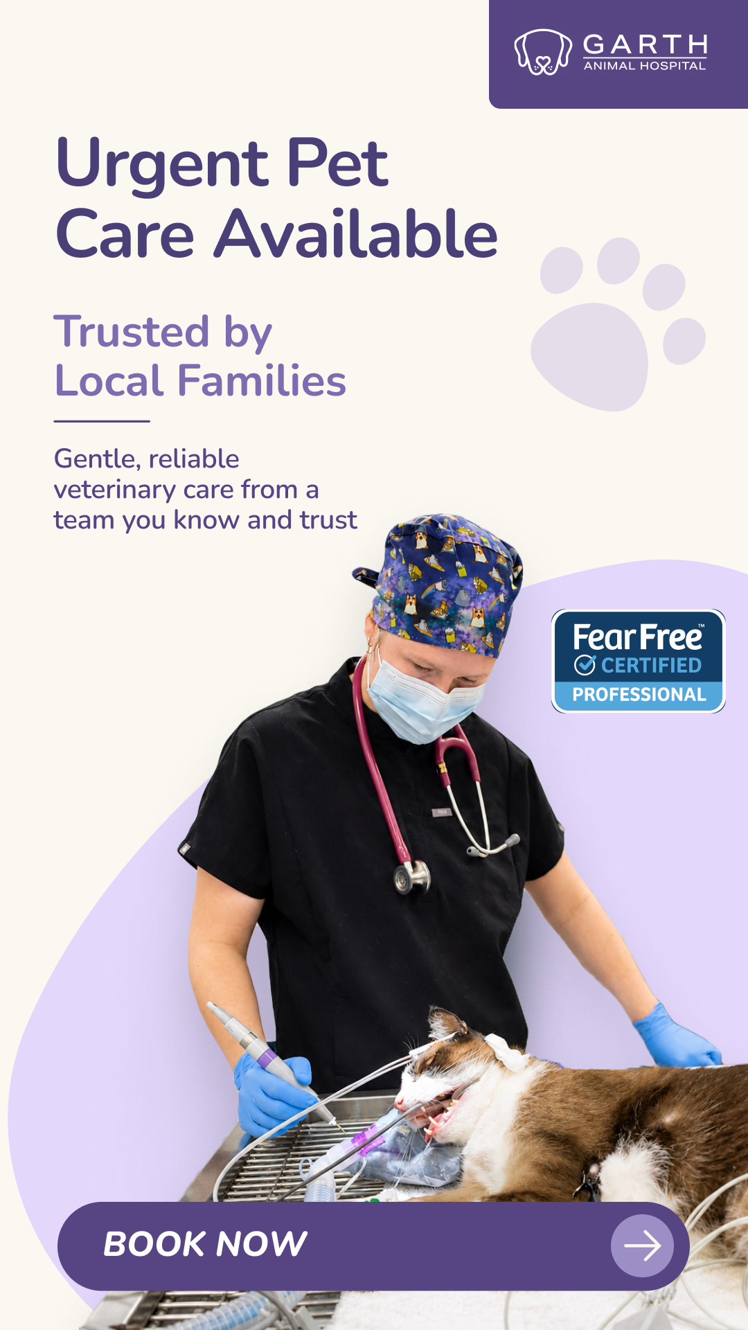 Garth Animal Hospital Facebook ad from May 21, 2026