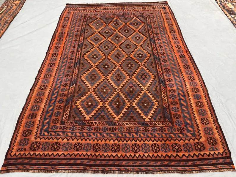 Adam Šev Facebook ad: Large Handmade Afghan Kilim Rug Wool Rug Natural dyes Rug…