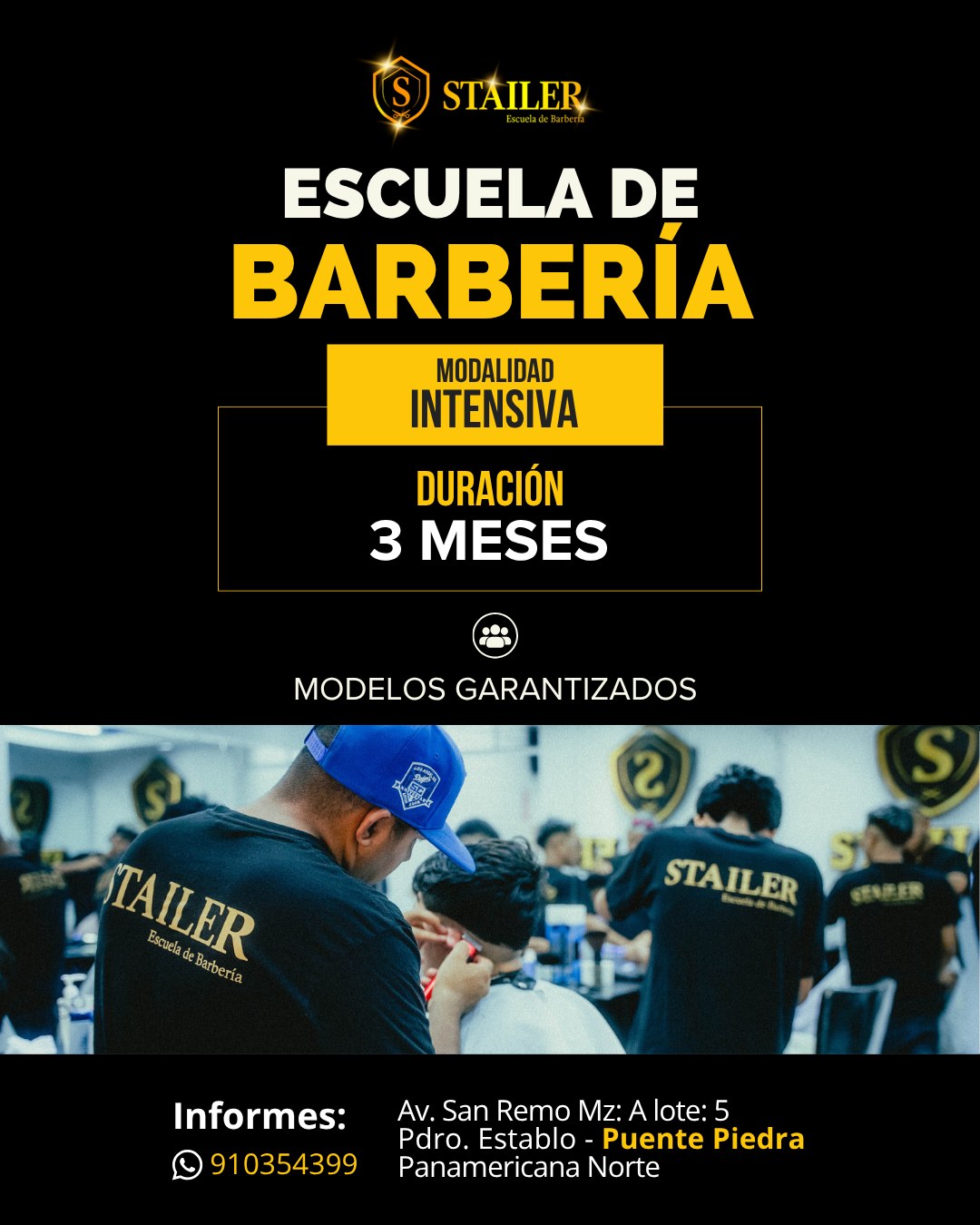 Stailer Escuela de Barbería - Puente Piedra Facebook ad: CURSO COMPLETO DE BARBERÍA PROFESIONAL