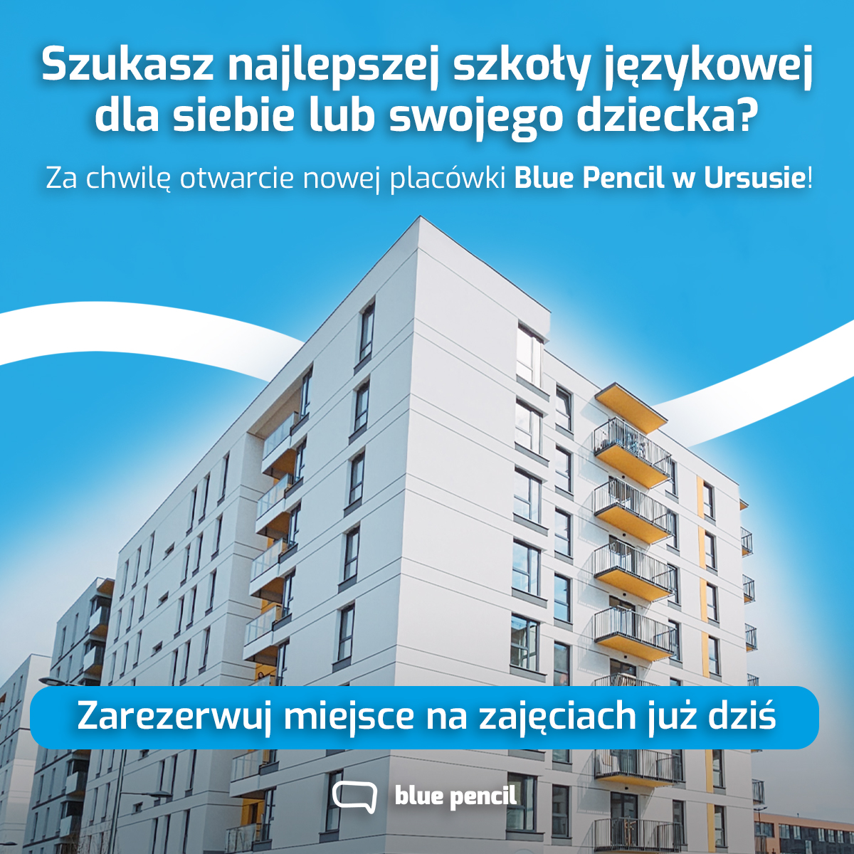 Blue Pencil Szkoła Językowa Facebook ad: URSUS, ruszyły zapisy!