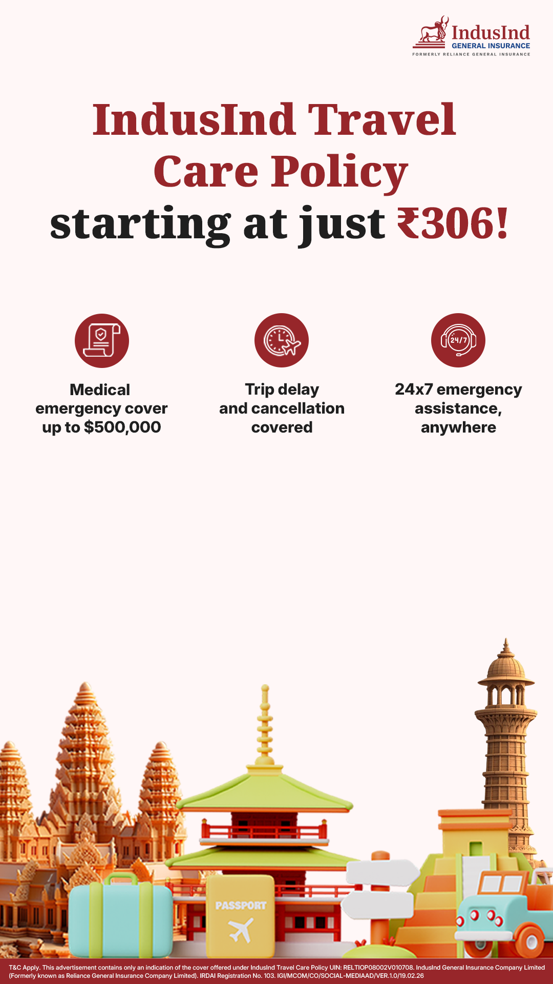 IndusInd Insurance Facebook ad from Mar 24, 2026