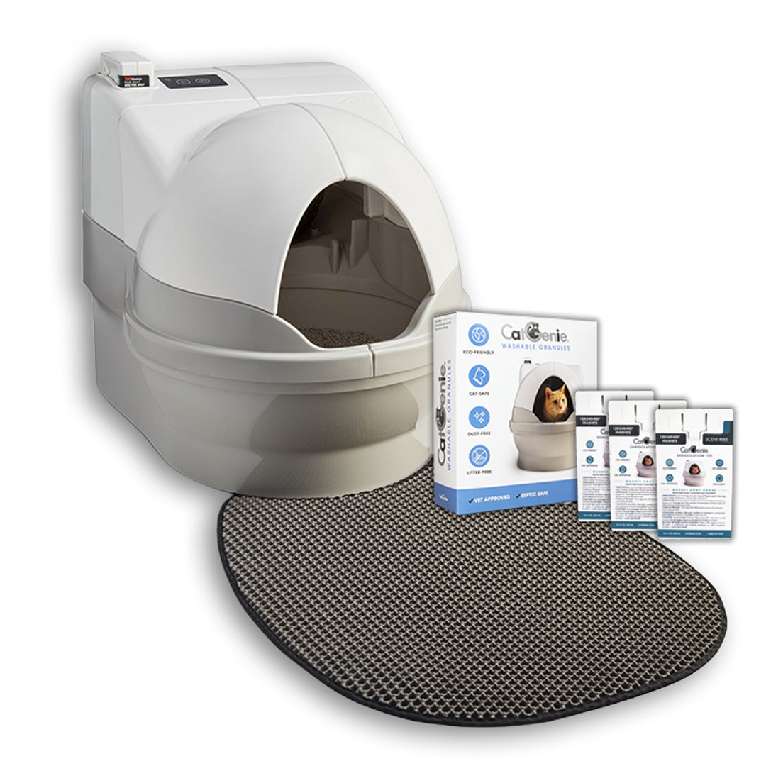 CatGenie Facebook ad: Most automatic litter boxes solve scooping.