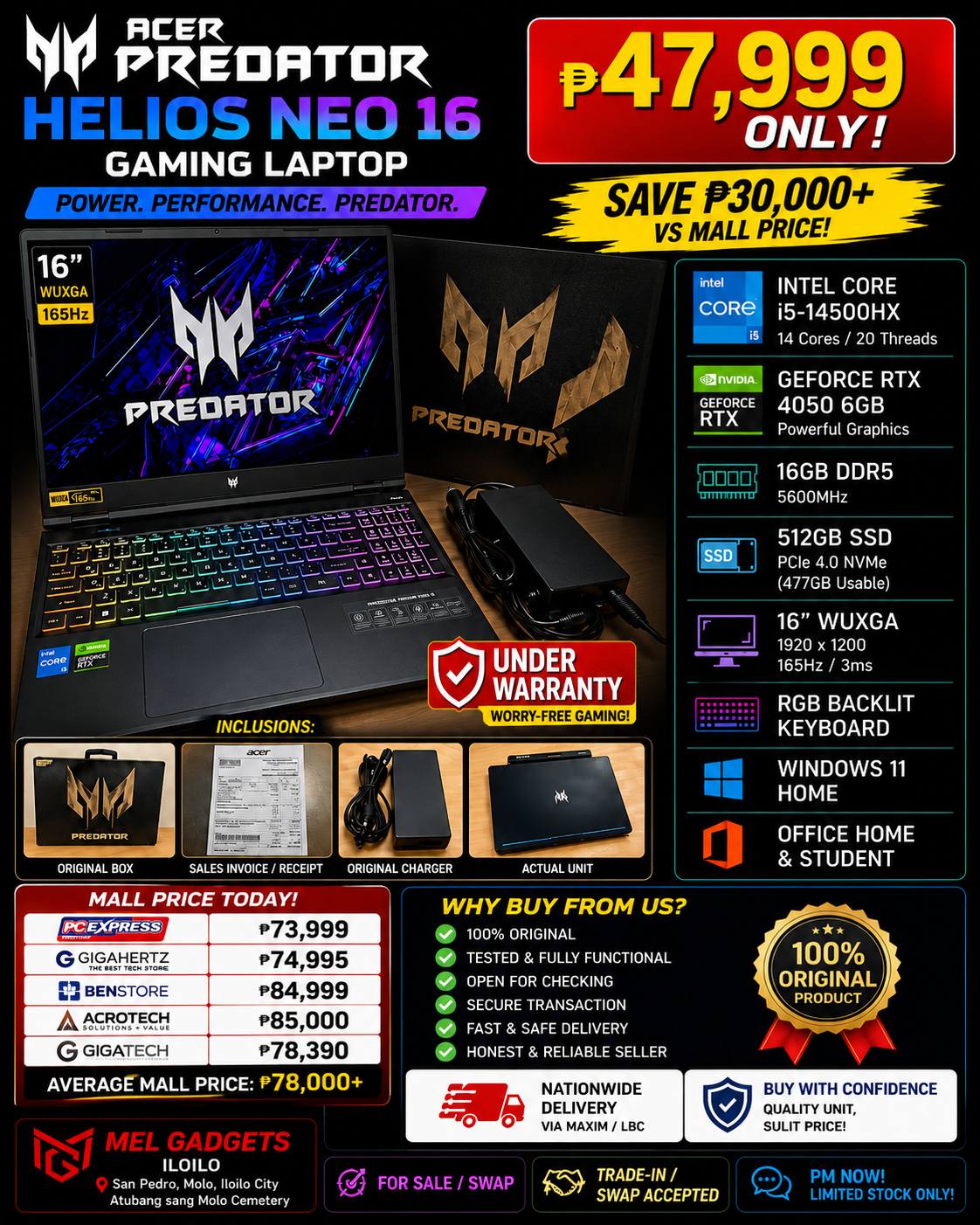 Mel Gadgets, etc. Facebook ad