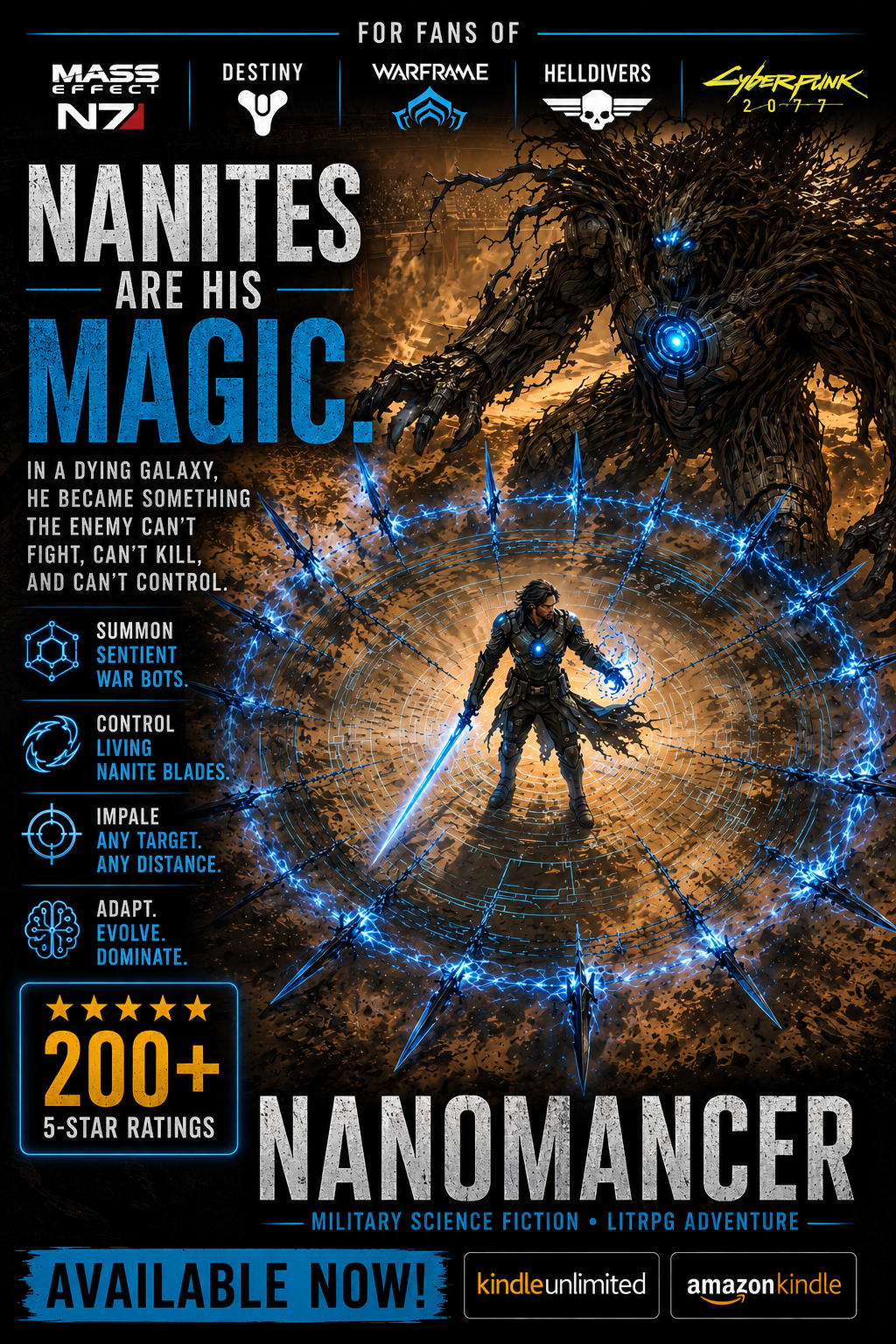 Cassius Lange Facebook ad: Nanomancer - OUT NOW!