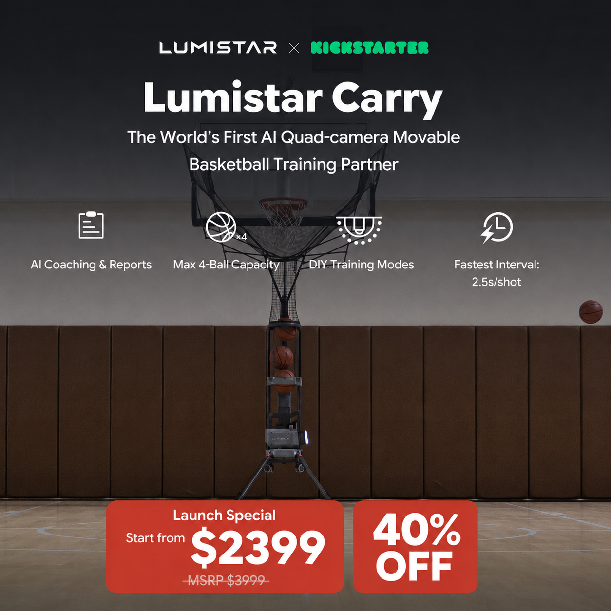 Lumistar Global Facebook ad: Now Live on Kickstarter - Start from $2399, 40% off