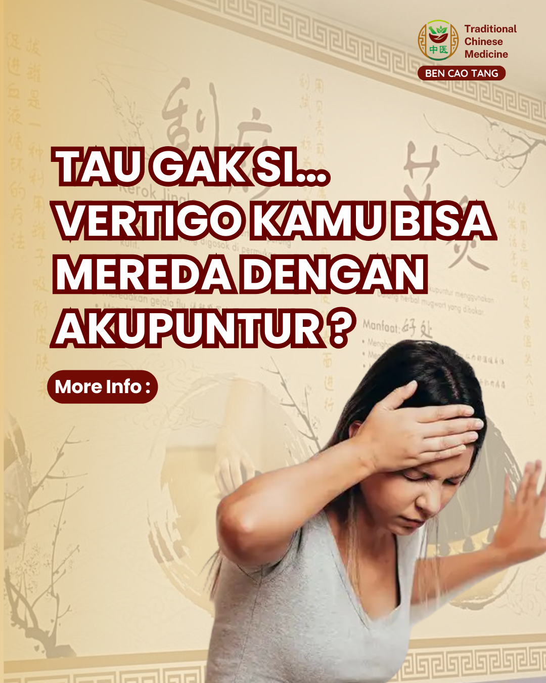 Ben Cao Tang - Pusat Pengobatan TCM Facebook ad: 𝐕𝐞𝐫𝐭𝐢𝐠𝐨 bikin kepala muter, mual, dan badan gak…