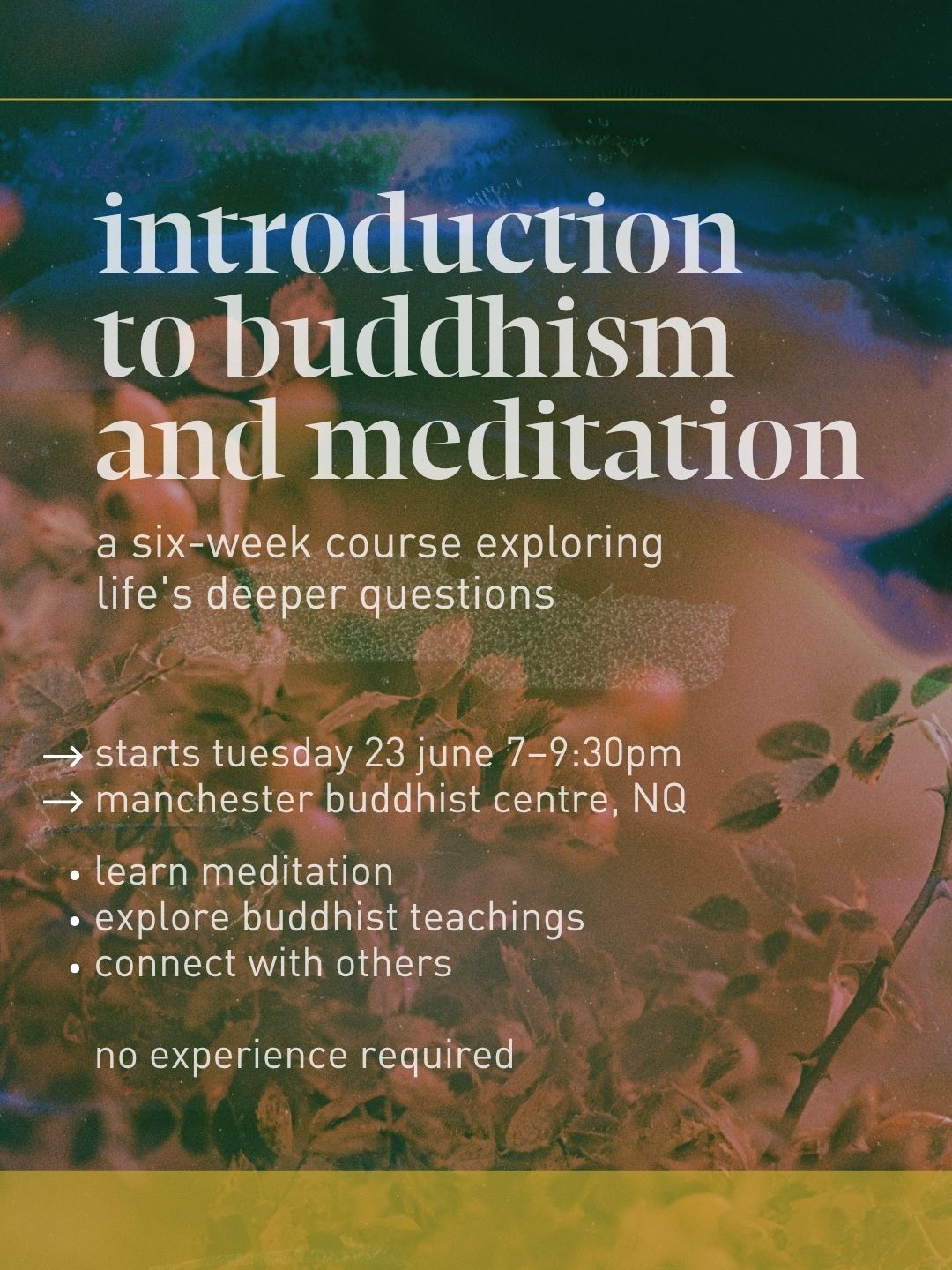 Manchester Buddhist Centre Facebook ad: Explore Buddhism and Meditation