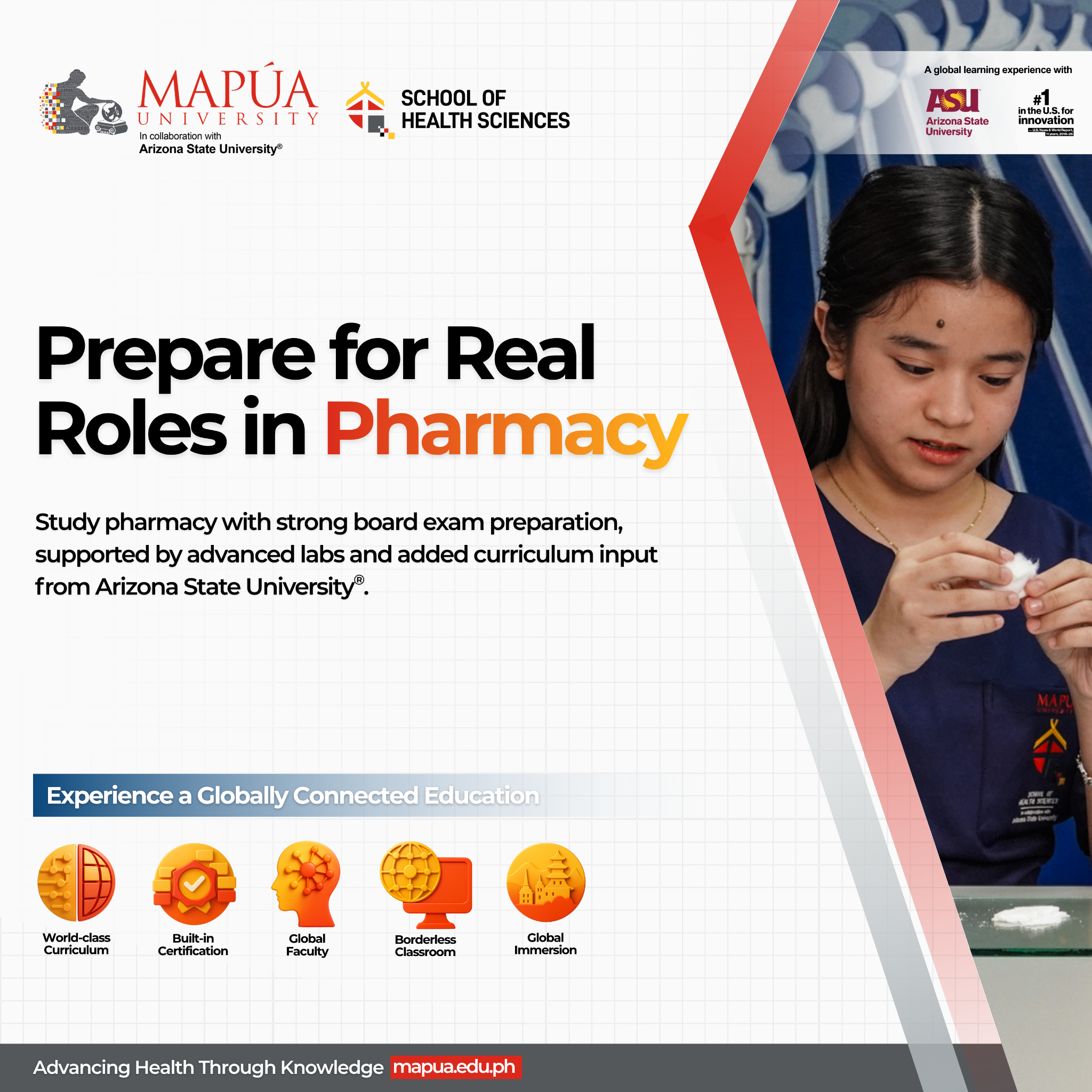 Mapúa School of Health Sciences Facebook ad: Prepare for Real Roles in Pharmacy