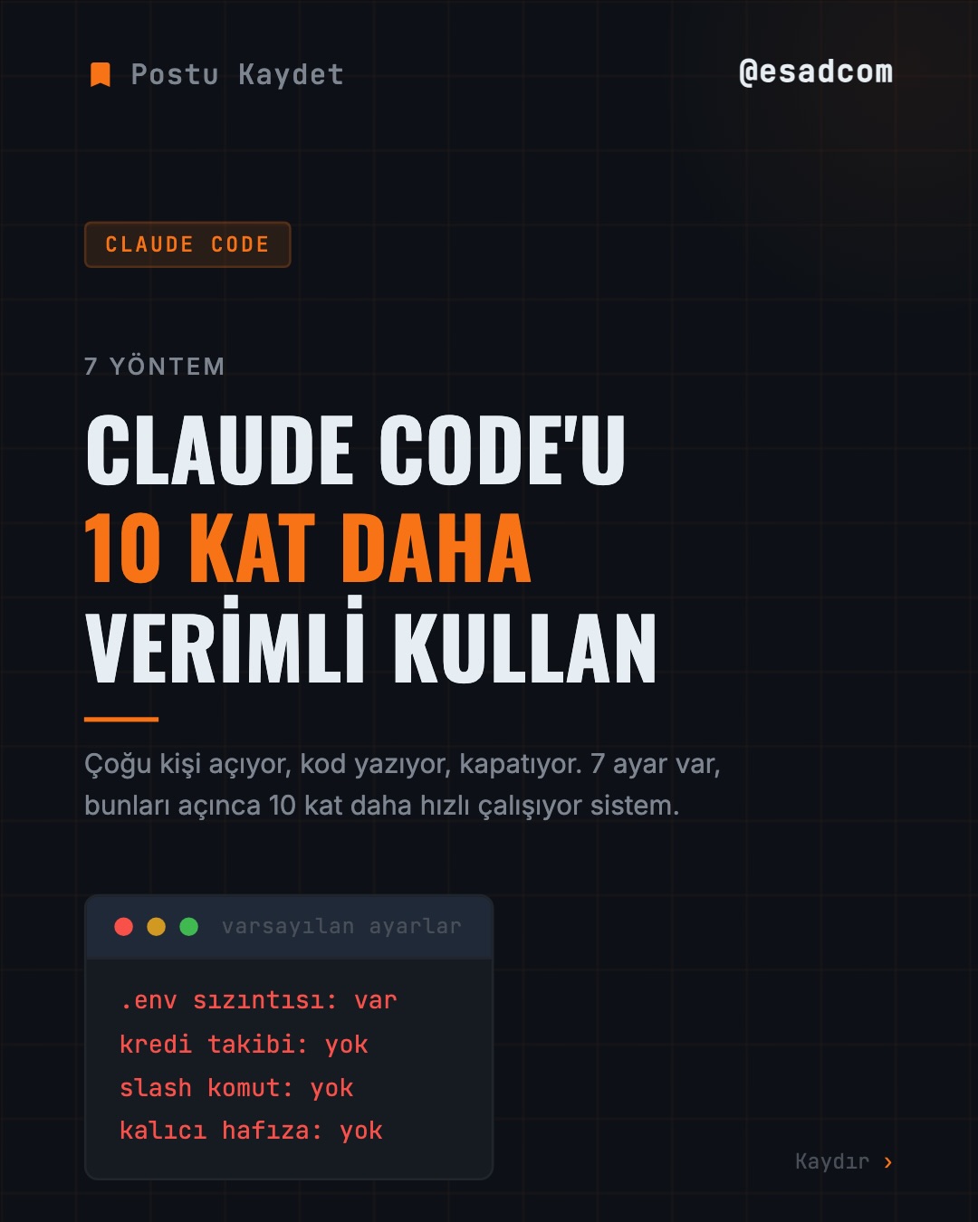 Esad Kilic Facebook ad: Yoruma VERİM yaz Claude içinde daha verimli kullanım…