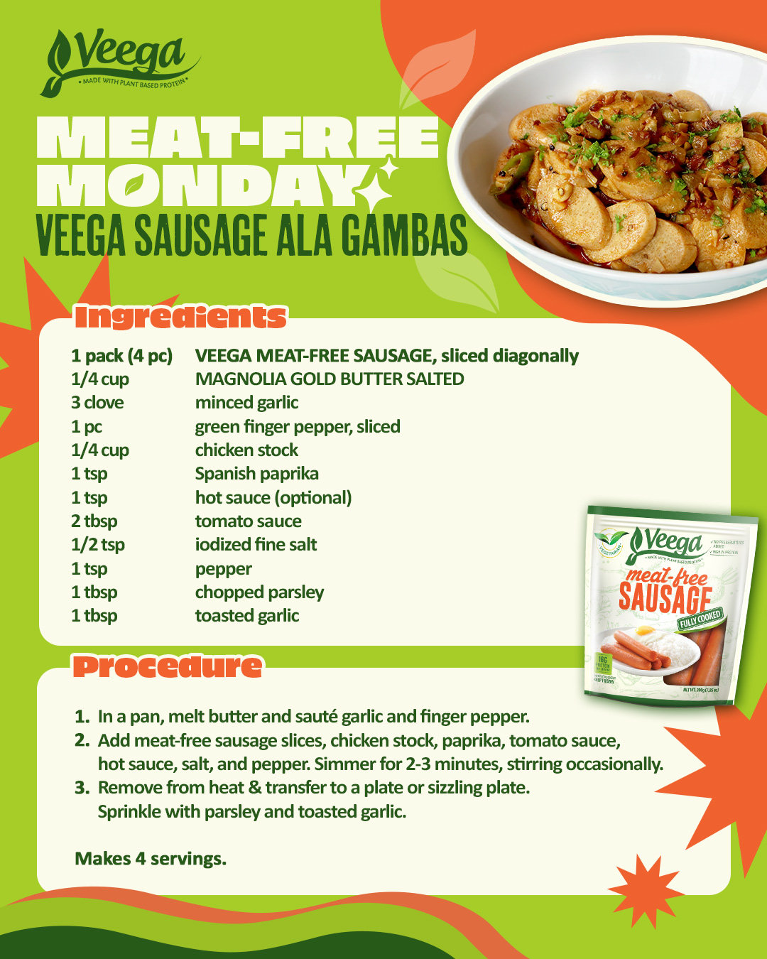 Veega Meat-Free Facebook ad: Turn up the flavor and keep your healthy…